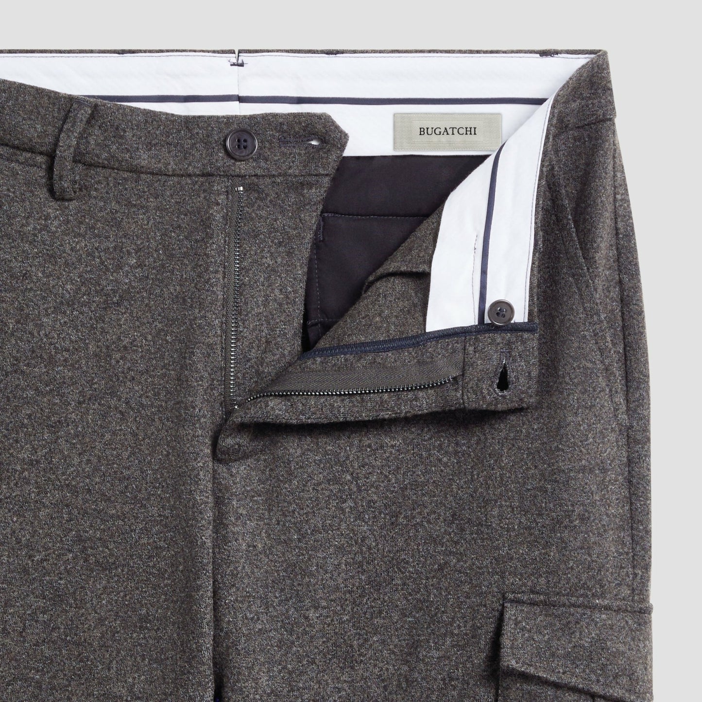 Bugatchi Wool Blend Knit Cargo Pants Zinc