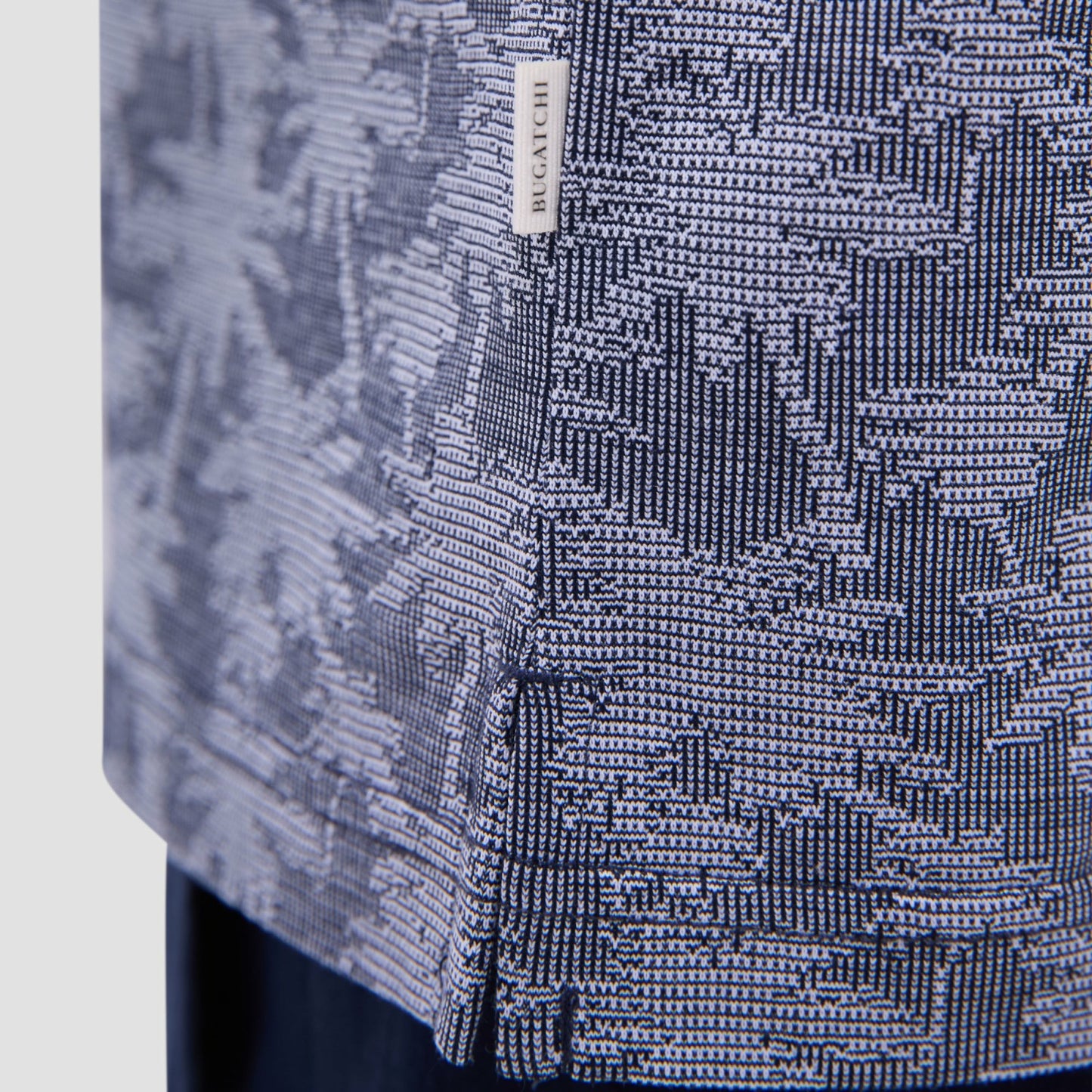 Bugatchi Palm Tree Jacquard Polo Shirt Navy