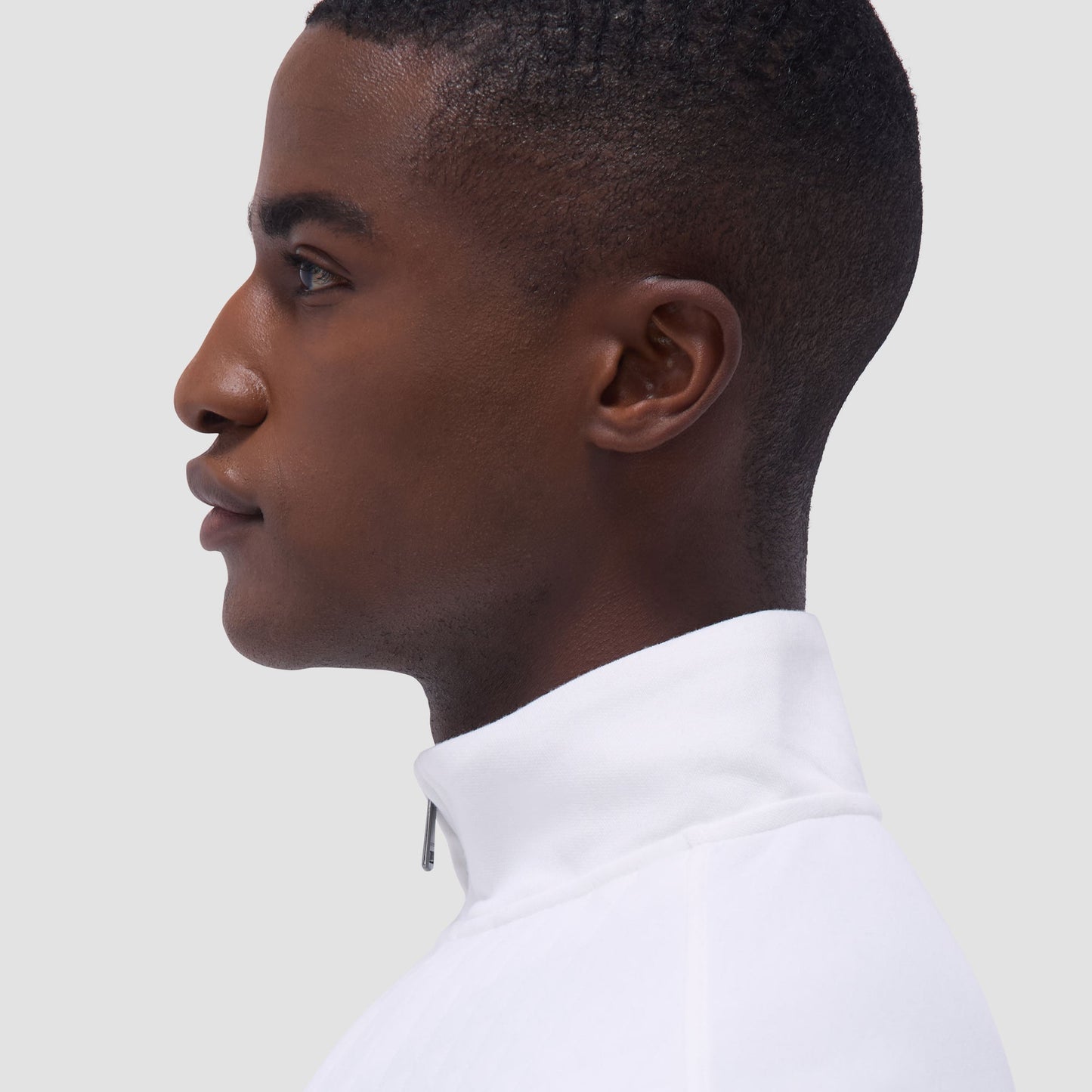 Bugatchi Diamond Quilt Performance Quarter-Zip Pullover Chalk