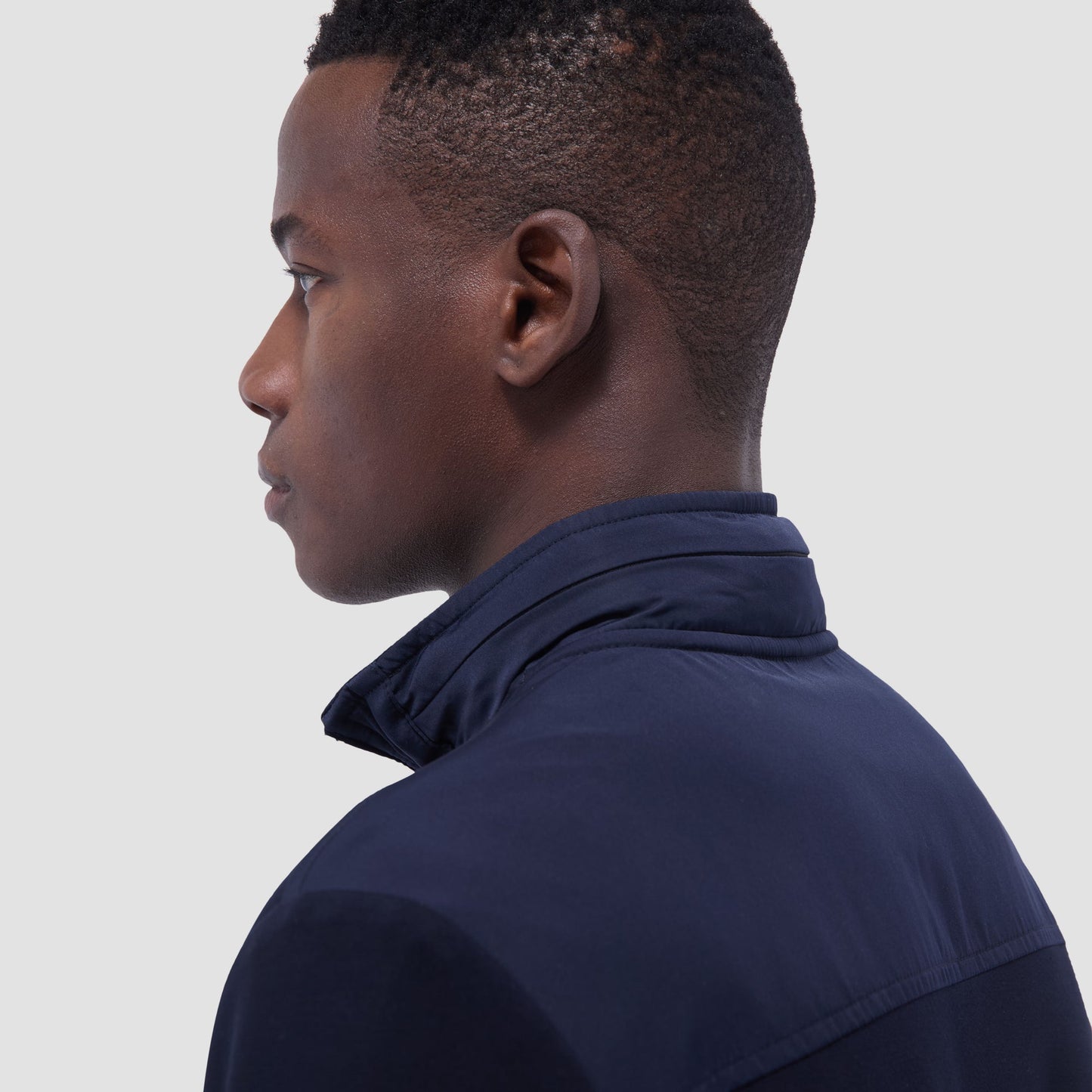 Bugatchi Soft Touch™ Solid Quarter-Zip Pullover With Hood Navy