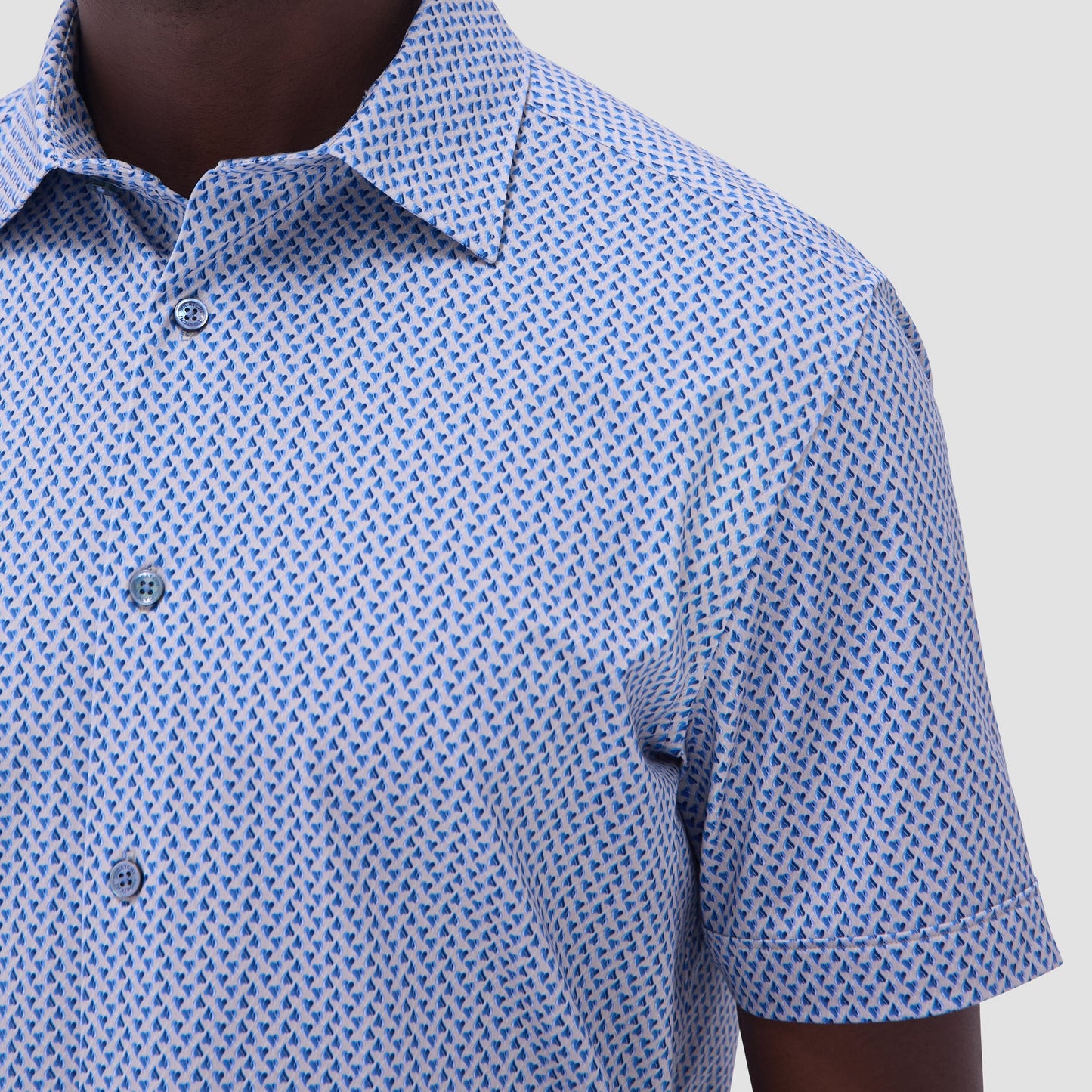 Bugatchi Miles Heart OoohCotton® Short-Sleeve Shirt Cobalt