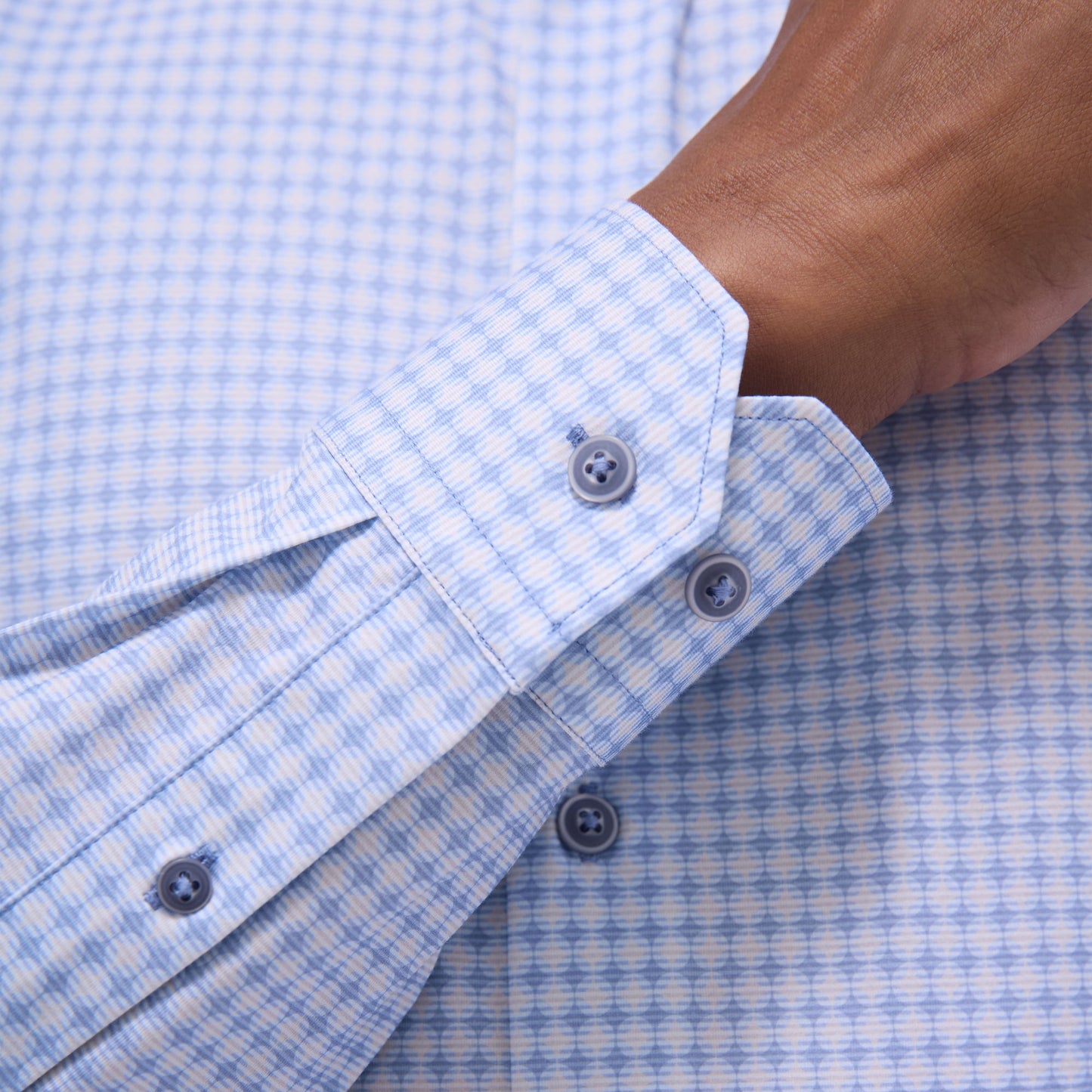 Bugatchi James Geometric OoohCotton® Shirt Air Blue