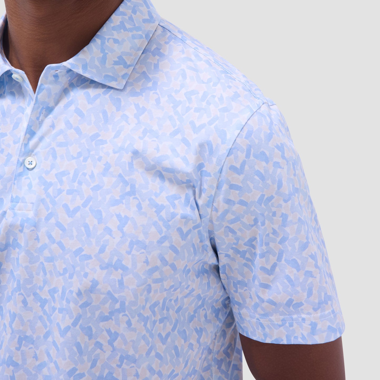 Bugatchi Victor Abstract OoohCotton® Polo Shirt Air Blue