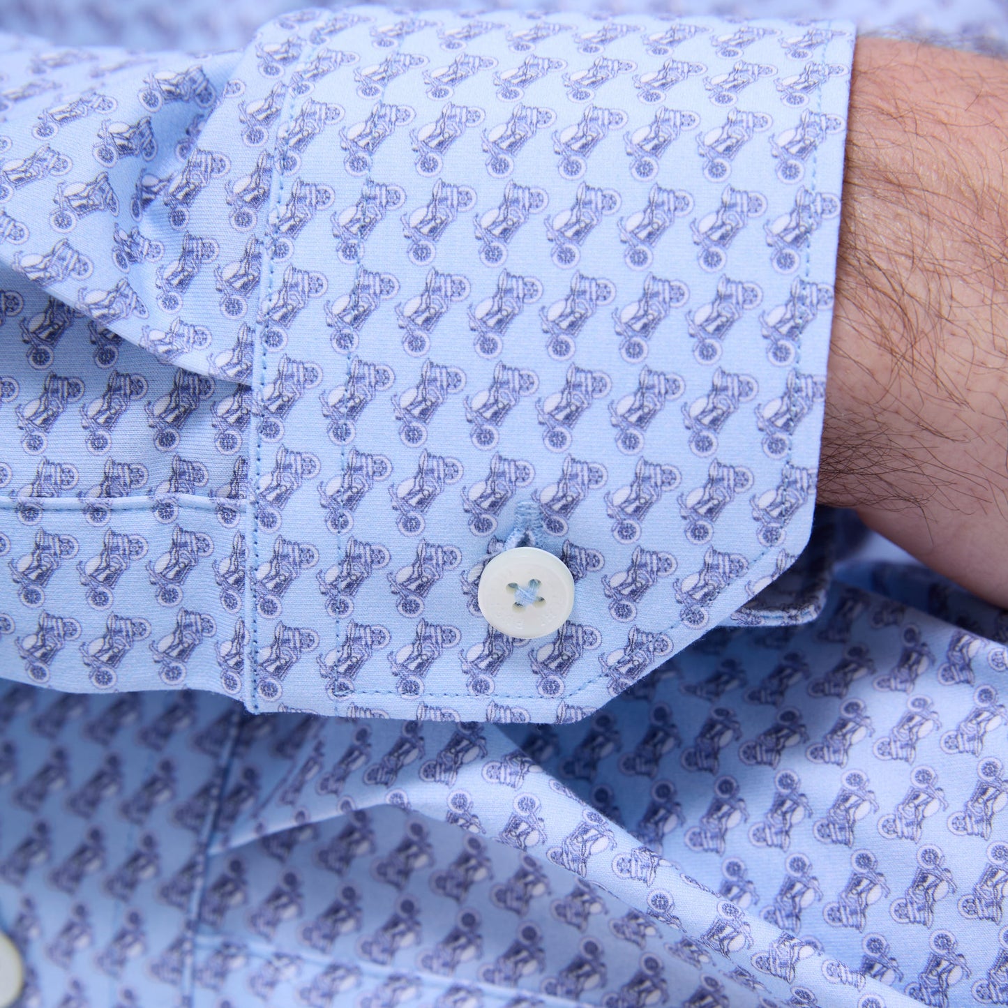 Bugatchi James Motorcycle OoohCotton® Shirt Air Blue