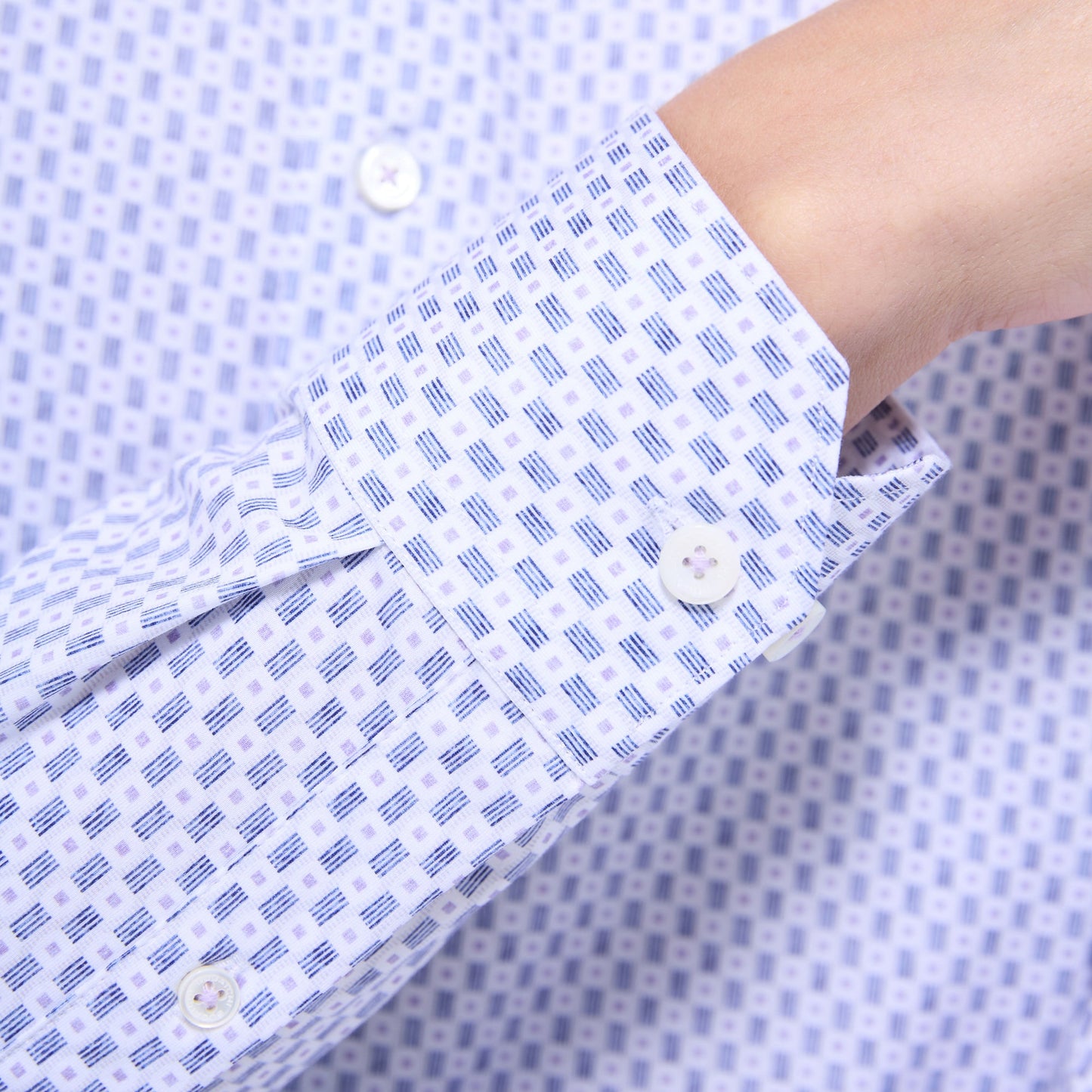 Bugatchi James Geometric OoohCotton® Shirt Lilac