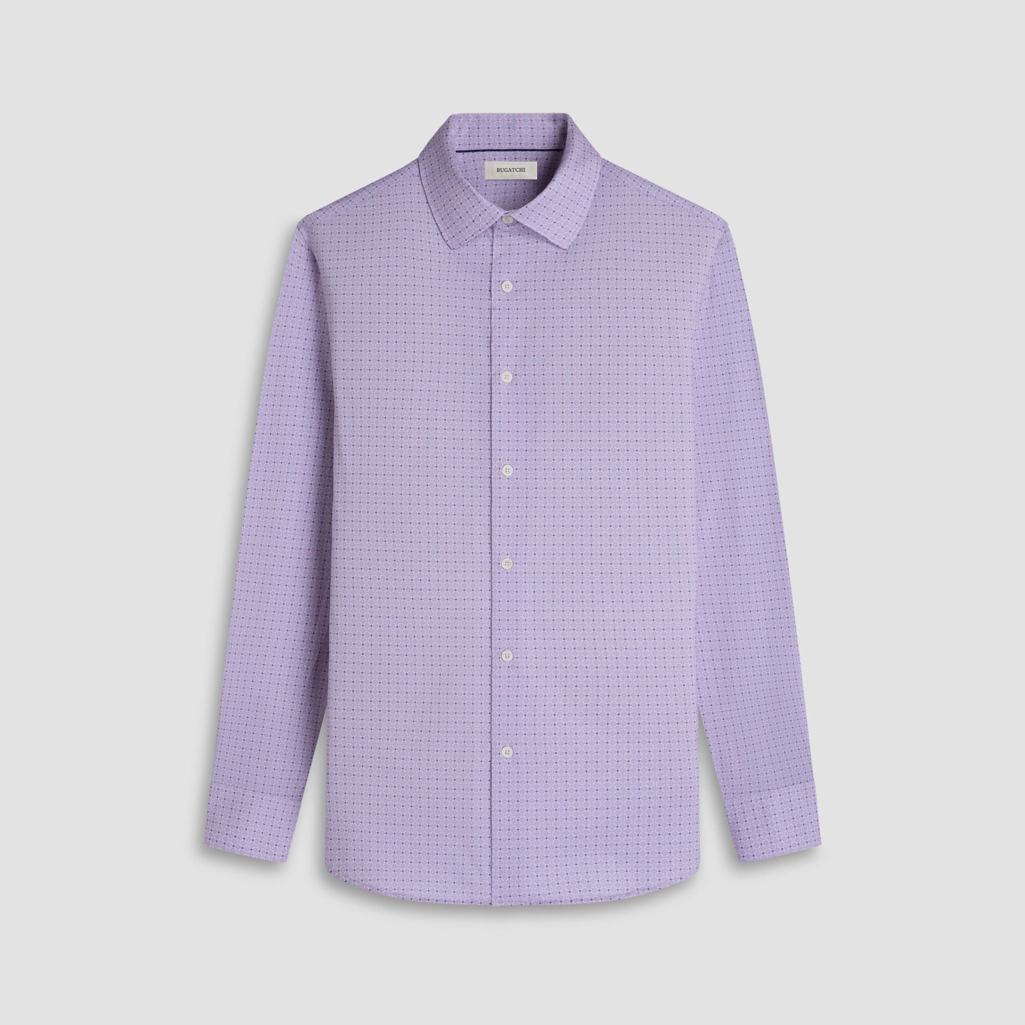 Bugatchi James Diamond Check OoohCotton® Shirt Pink