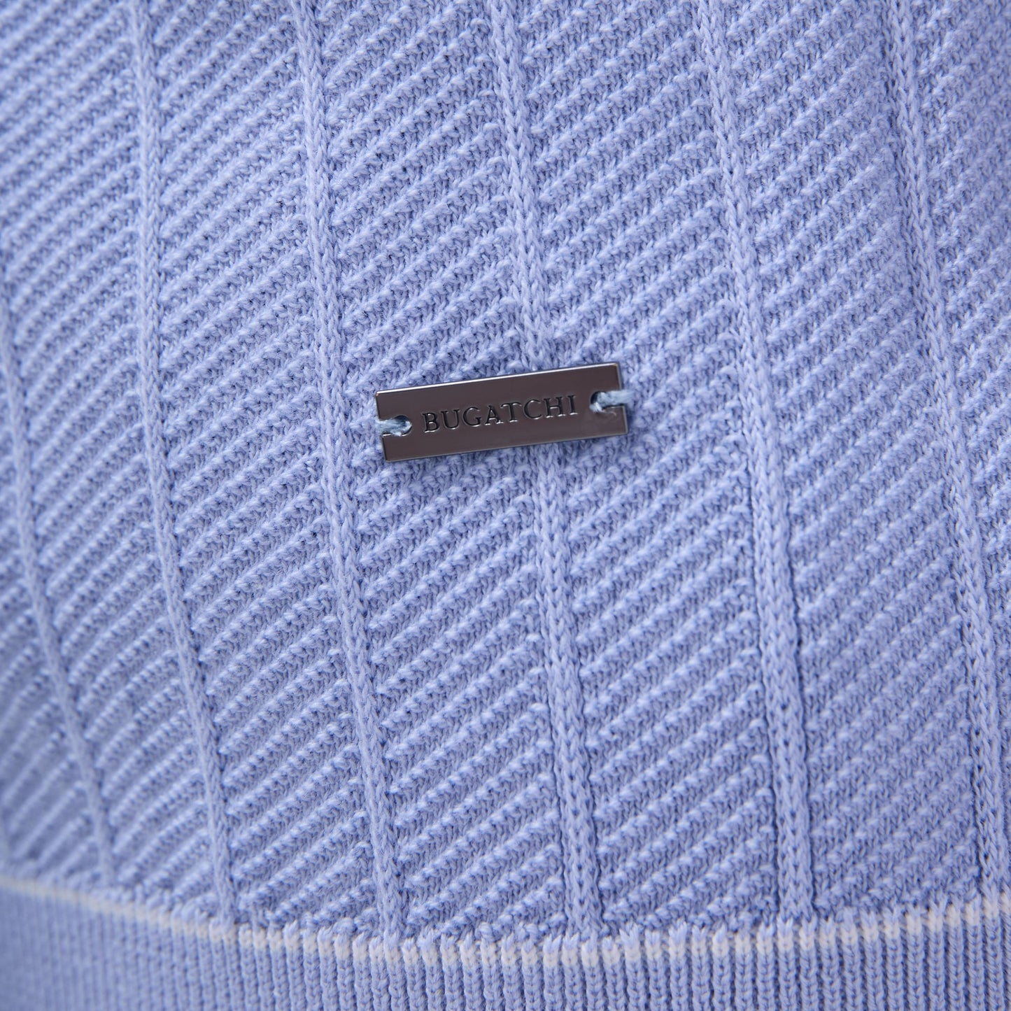 Bugatchi Wide Rib Short Sleeve Johnny Sweater Sky