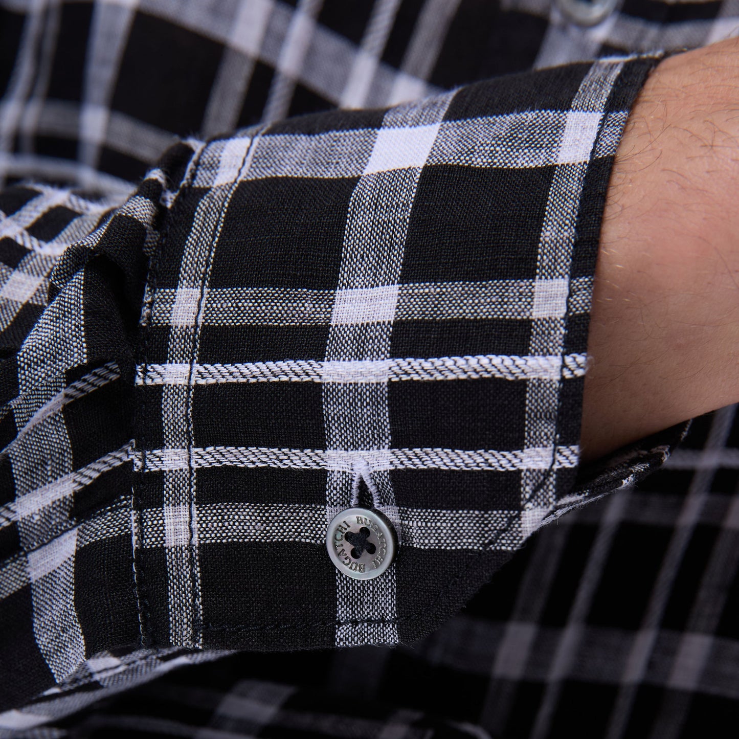 Bugatchi Karl Plaid Shirt Black