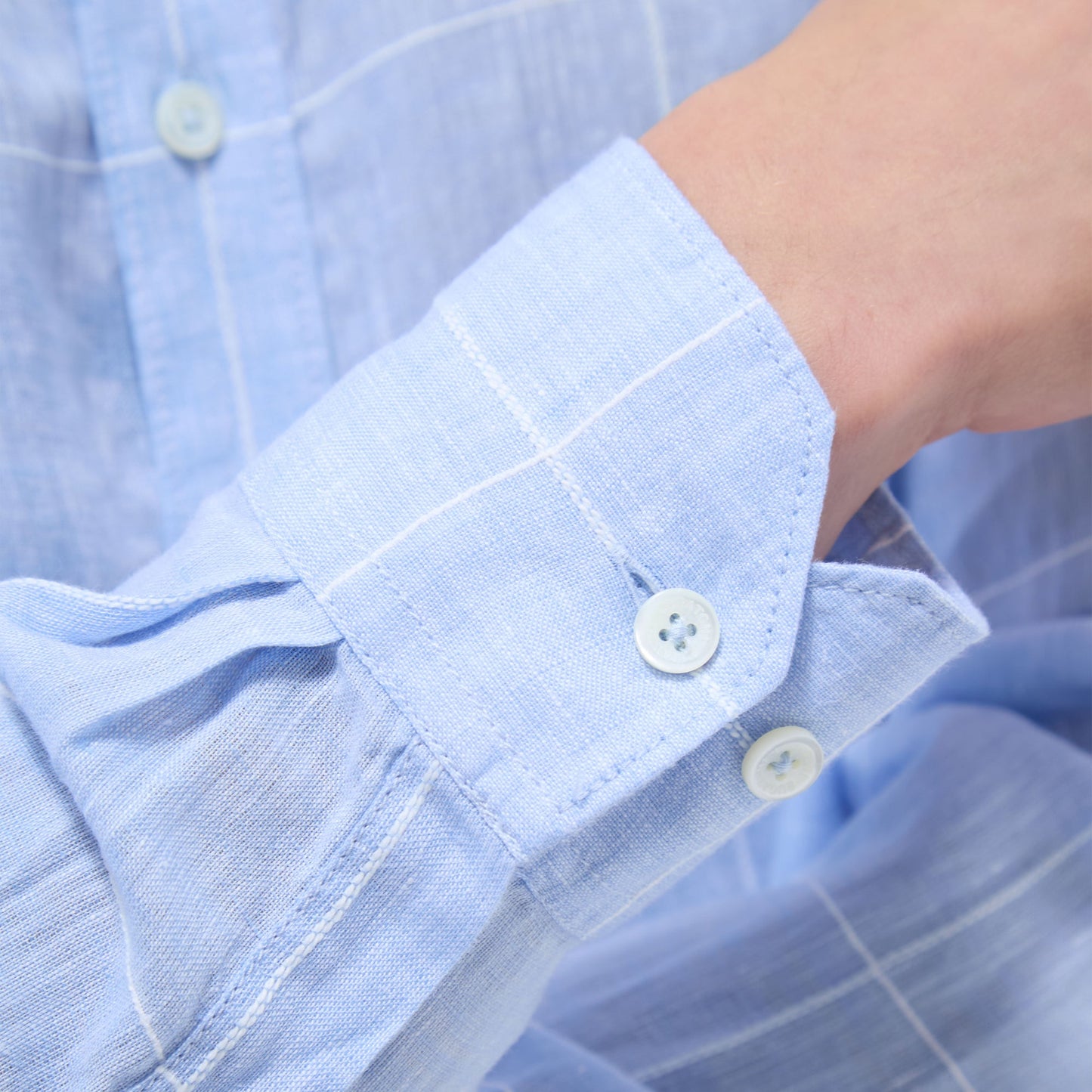 Bugatchi Karl Windowpane Shirt Sky