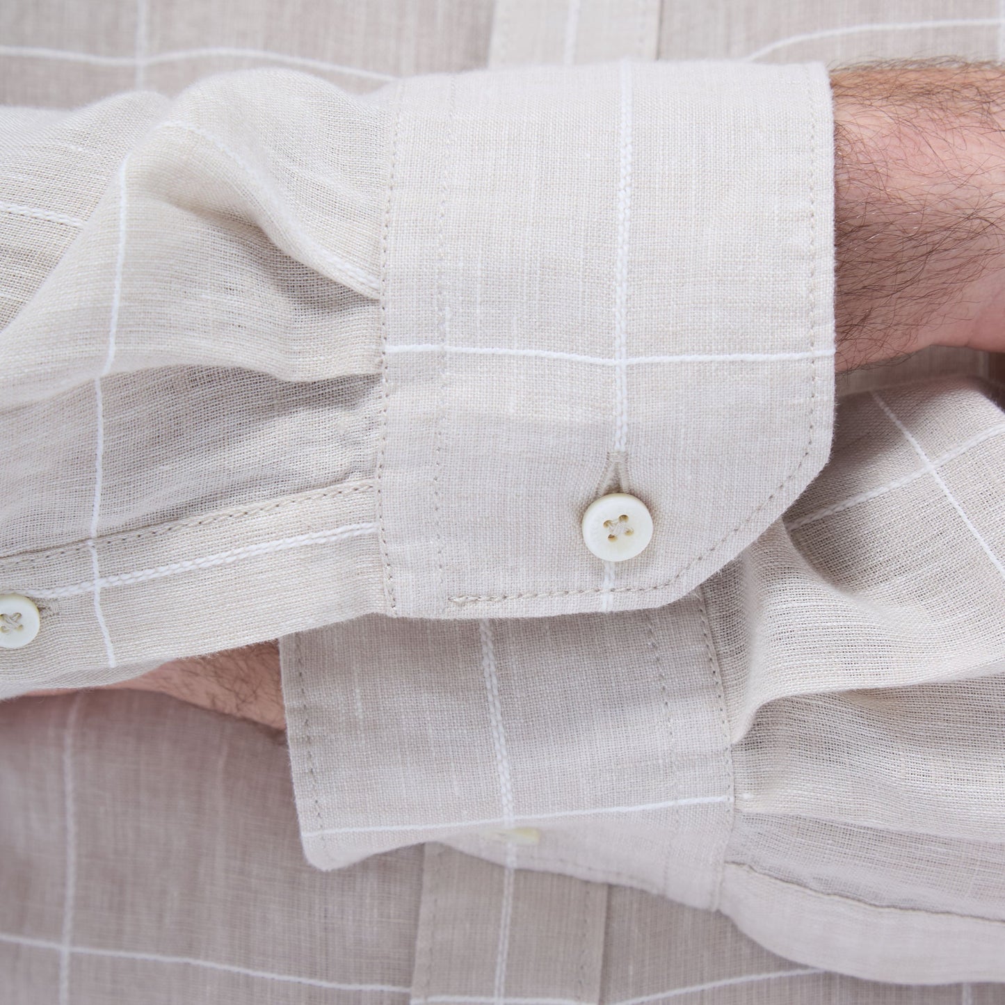 Bugatchi Karl Windowpane Shirt Sand