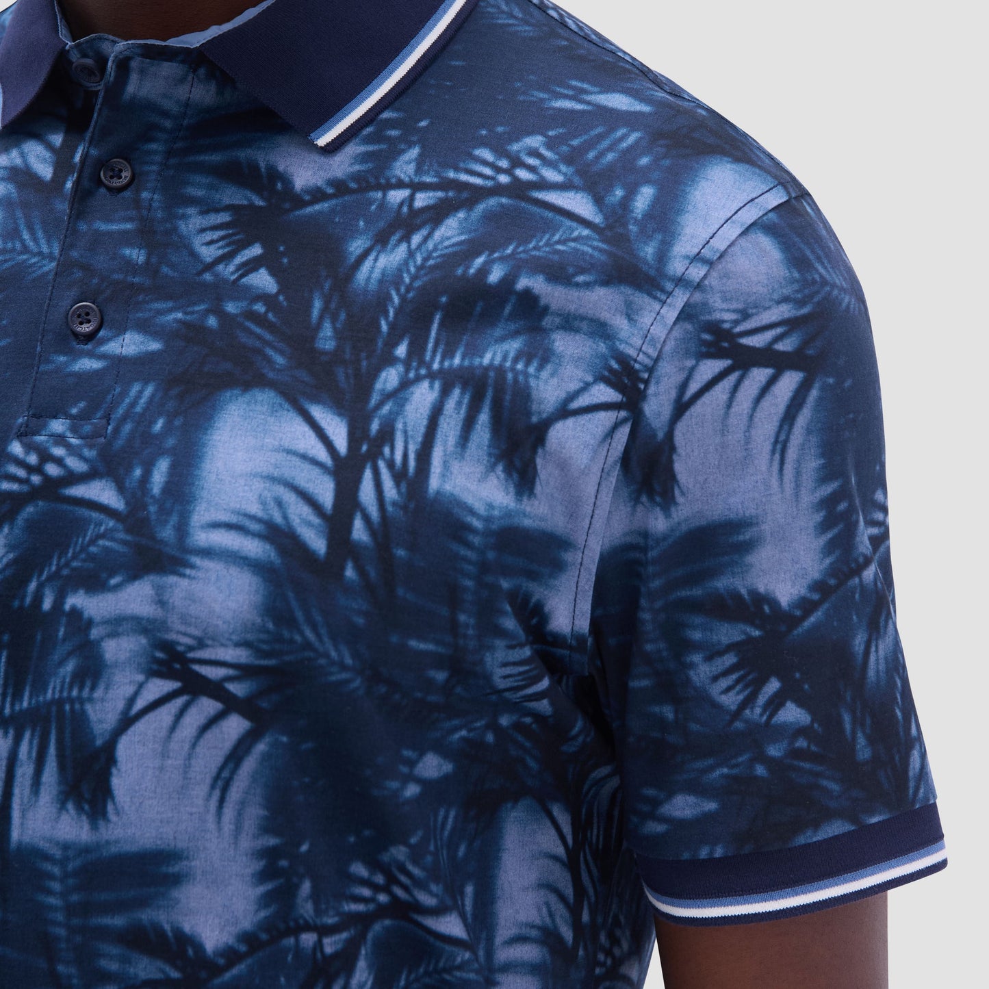 Bugatchi Indigo Palm Polo Shirt Indigo