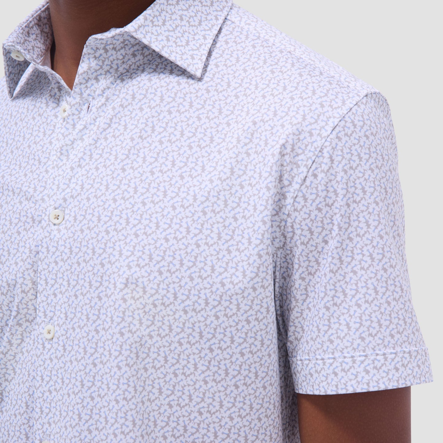 Bugatchi Miles Floral OoohCotton® Short-Sleeve Shirt Sand