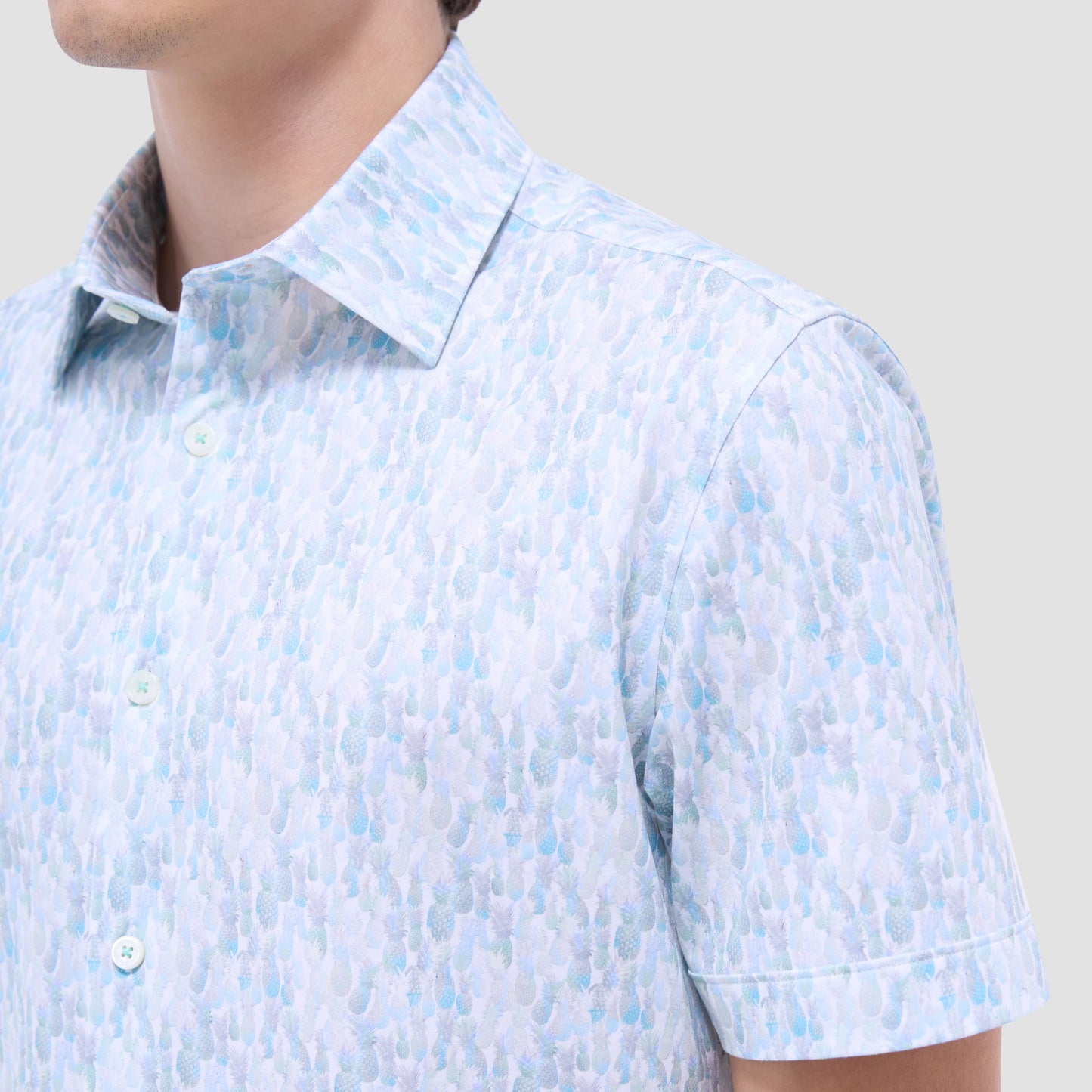 Bugatchi Miles Fruit Print OoohCotton® Short-Sleeve Shirt Menthol