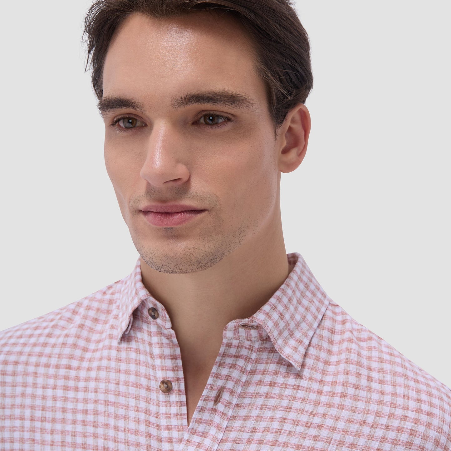Bugatchi Karl Gingham Shirt Brick
