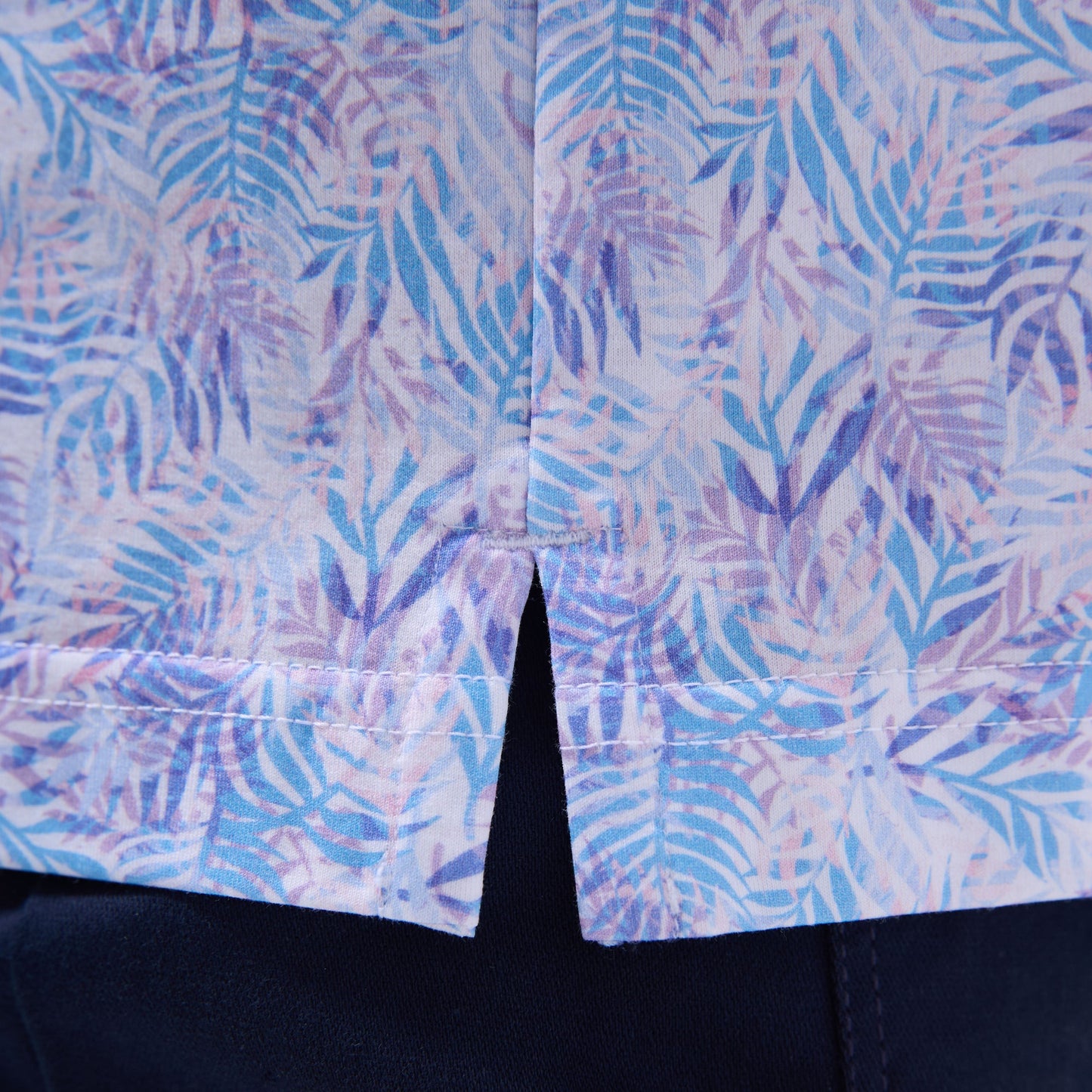 Bugatchi Victor Leaf Print OoohCotton® Polo Shirt Pink