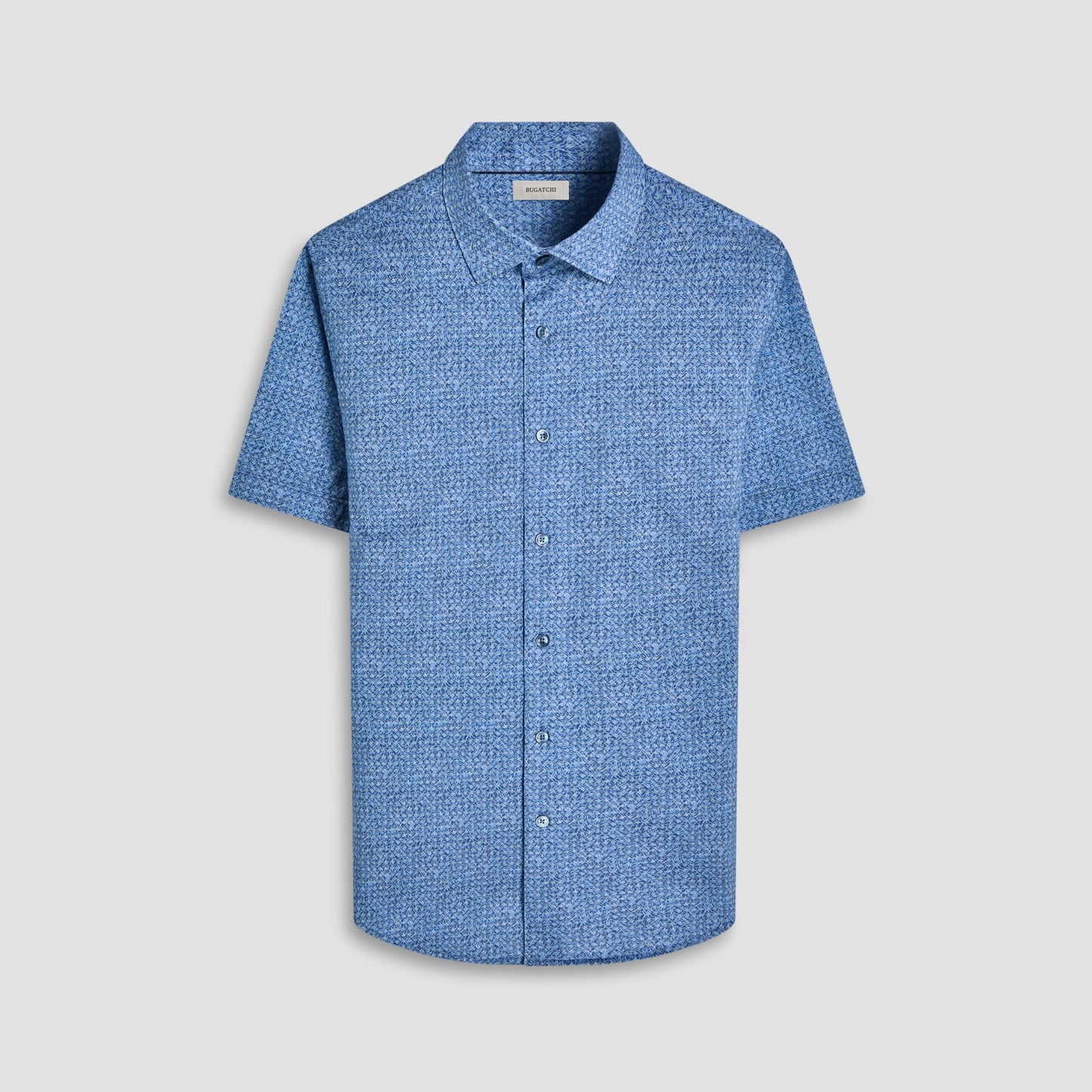 Bugatchi Miles Abstract OoohCotton® Short-Sleeve Shirt Cobalt