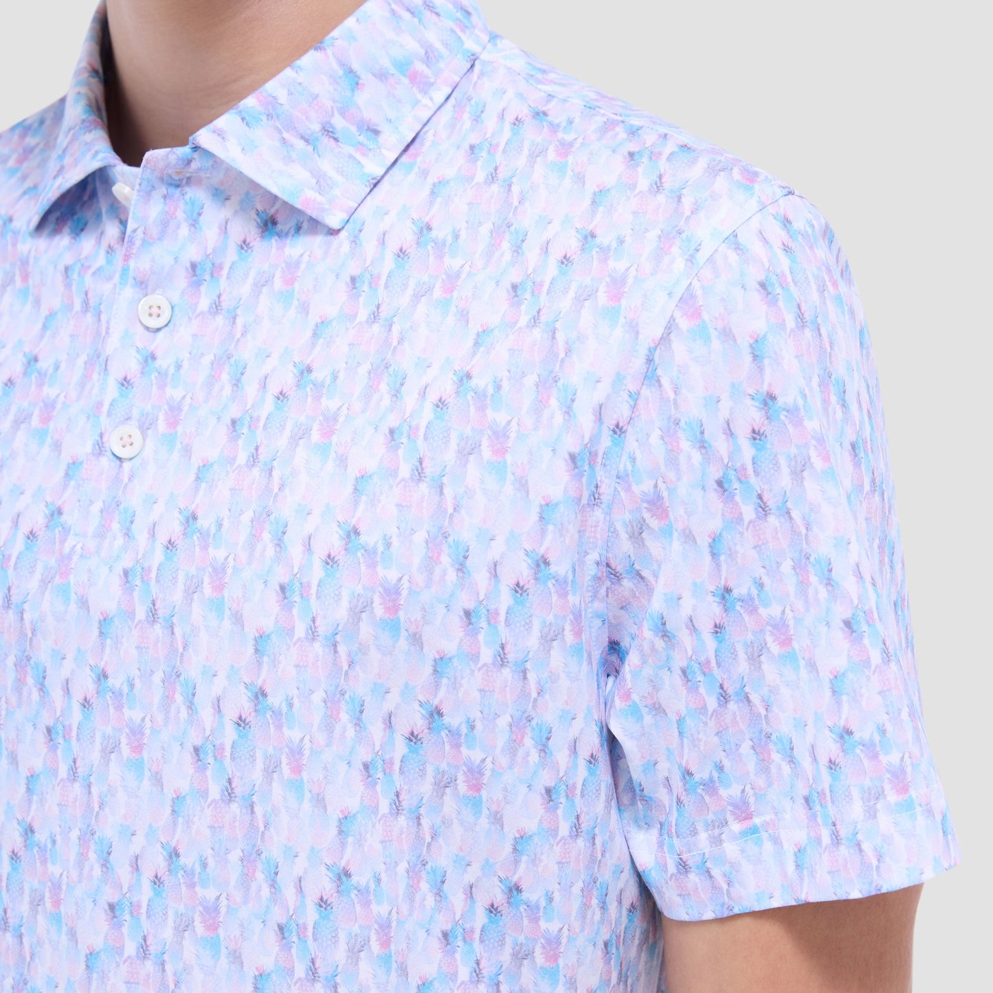 Bugatchi Victor Fruit Print OoohCotton® Polo Shirt Pink