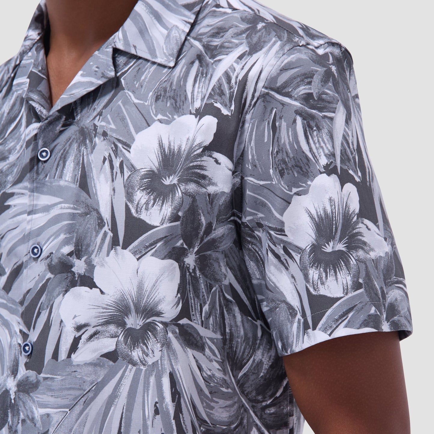 Bugatchi Jackson Floral Camp Shirt Zinc