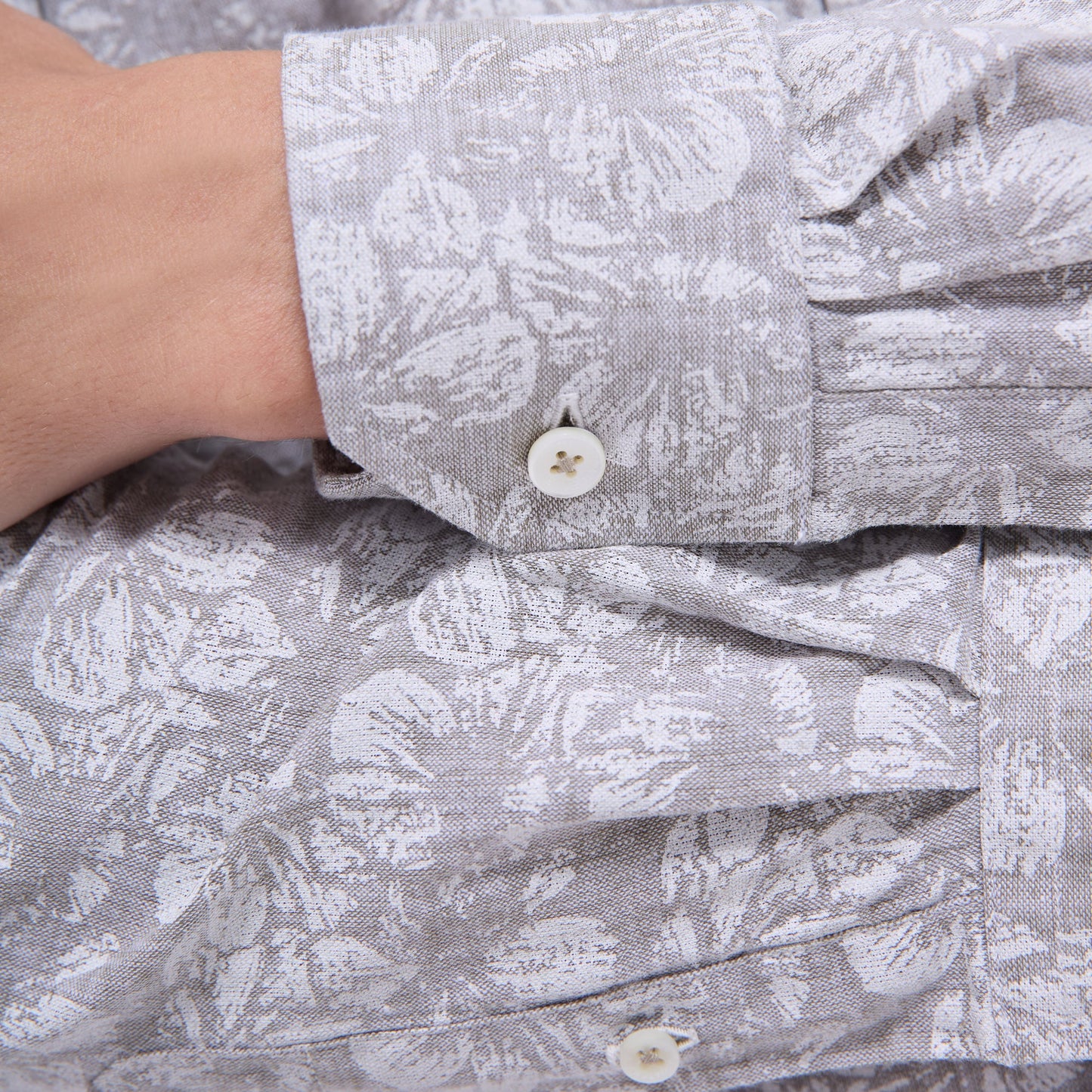 Bugatchi Julian Floral Shirt Olive