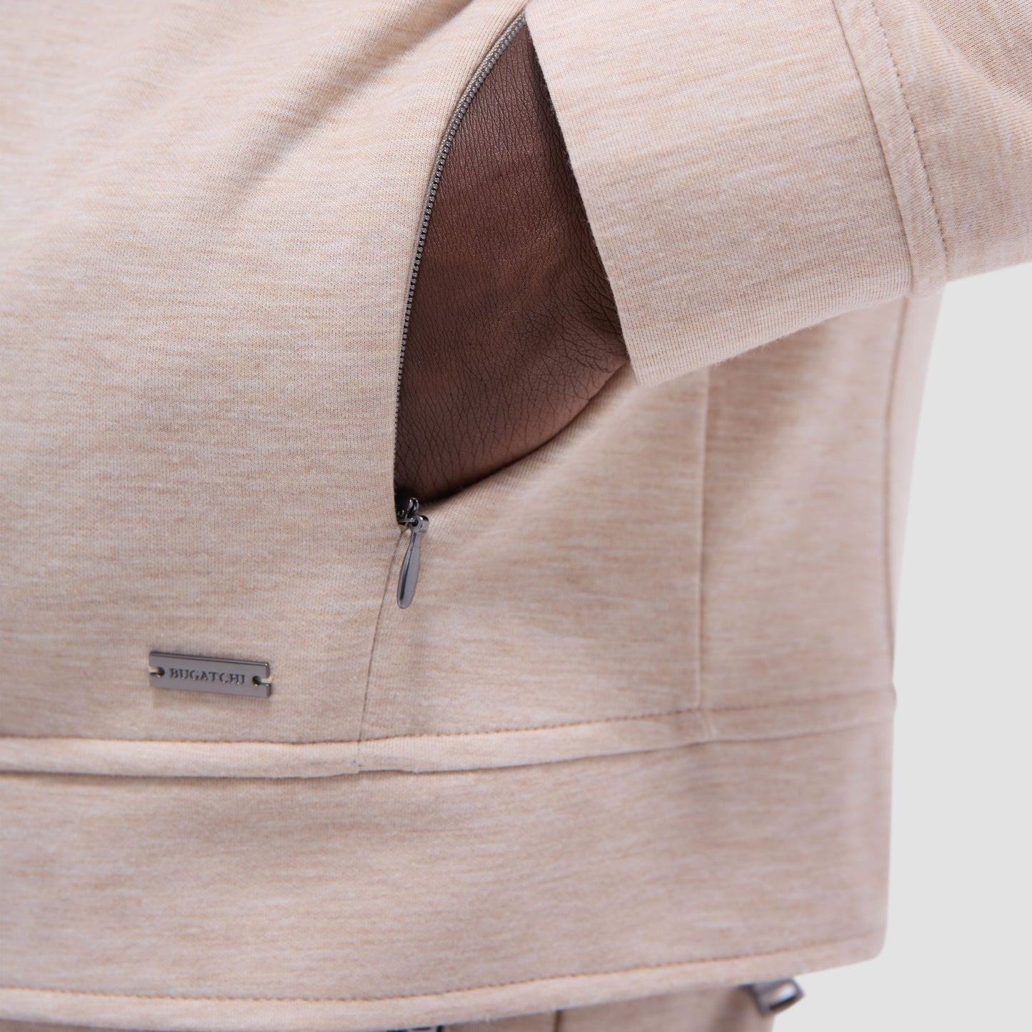 Bugatchi Soft Touch™ Heather Shirt Jacket Sand