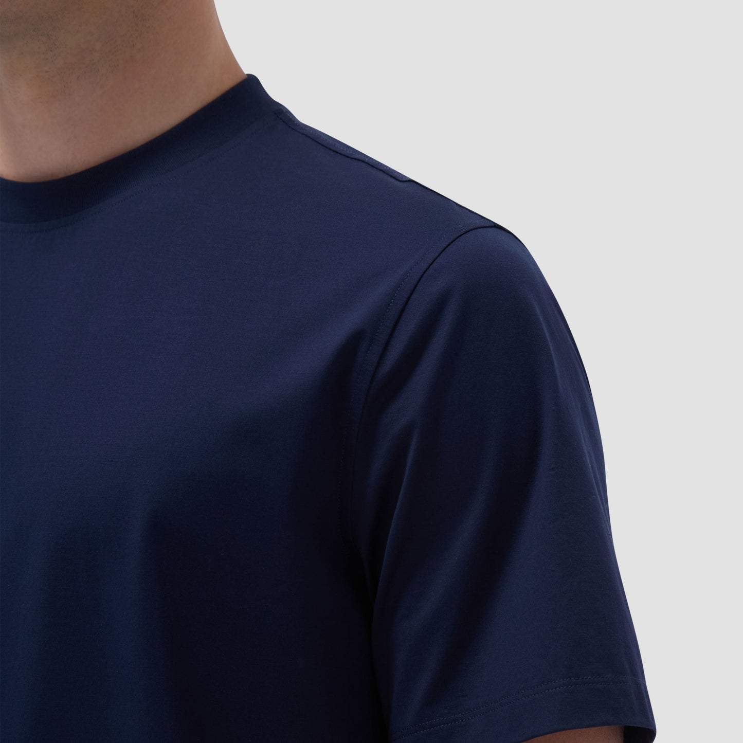 Bugatchi Rufus Solid OoohCotton® Crew Neck T-Shirt Navy