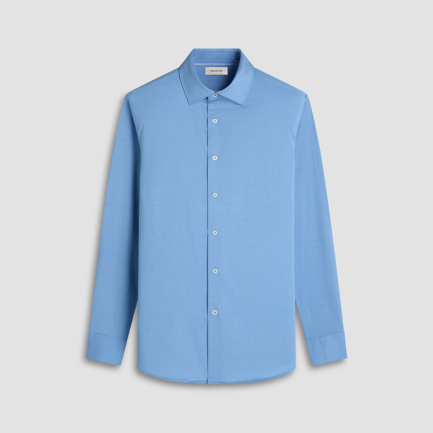 Bugatchi Jimmy Double-Sided Herringbone & Solid OoohCotton® Shirt Air Blue