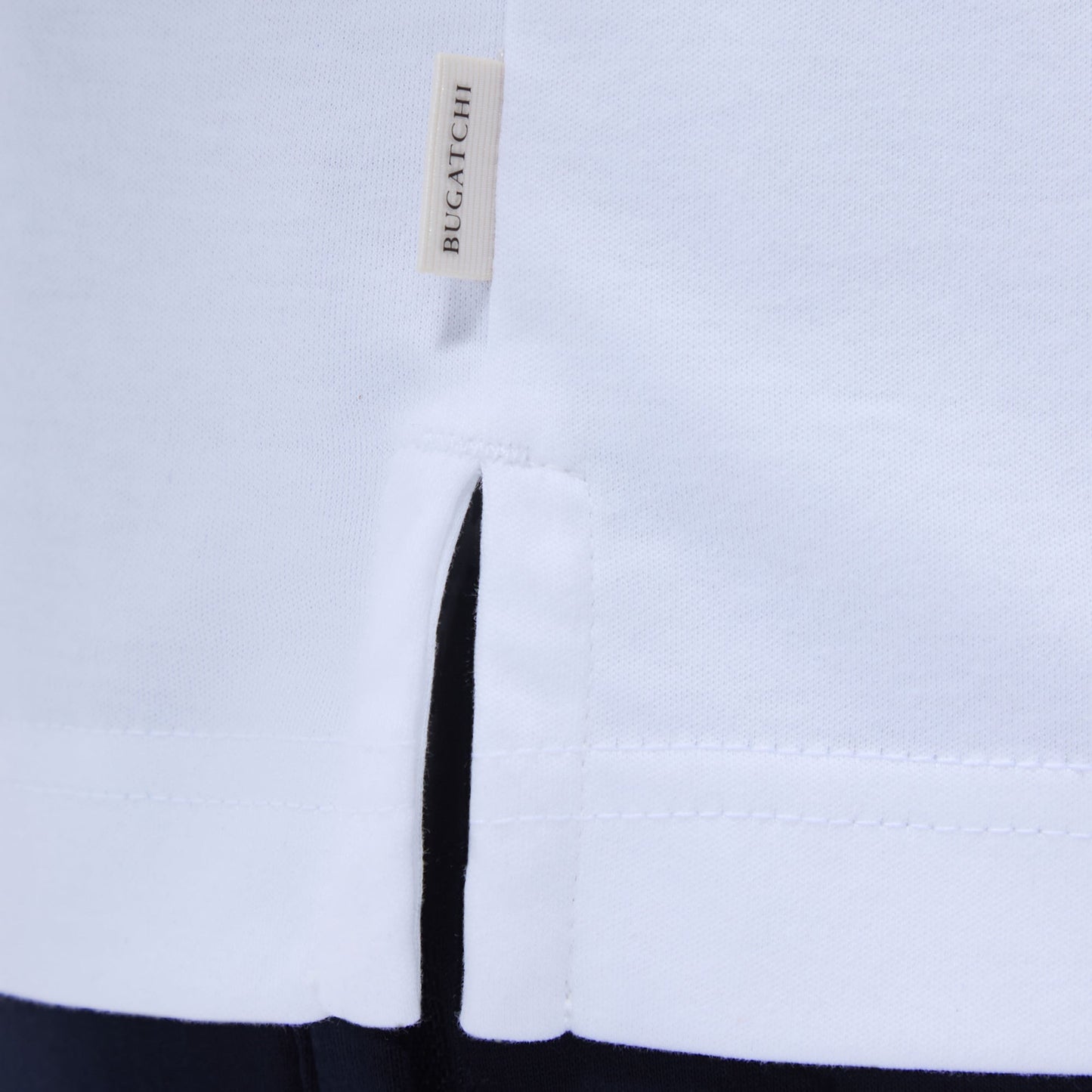 Bugatchi Solid Johnny Collar Polo Shirt White