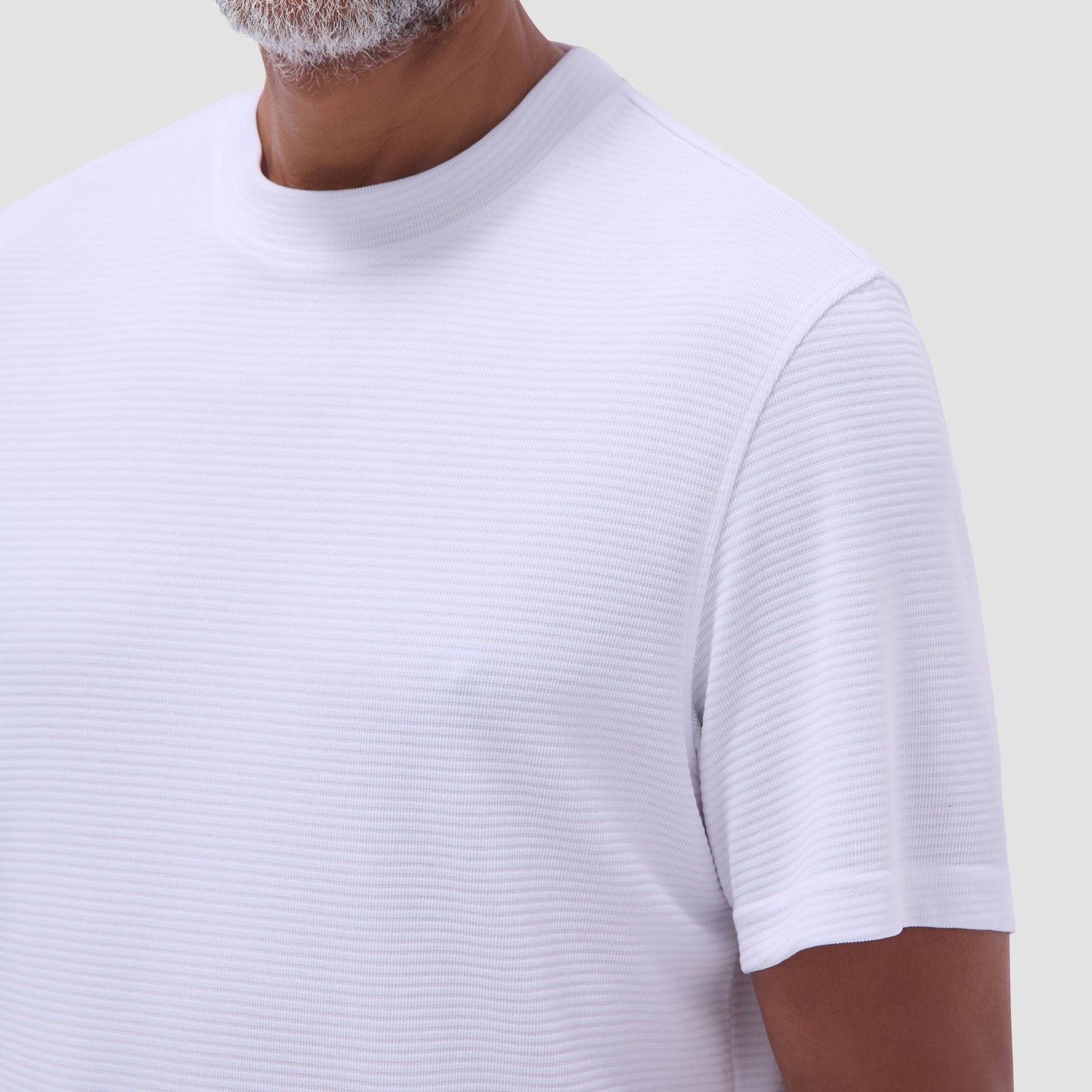 Bugatchi Orville Ottoman Crew Neck White