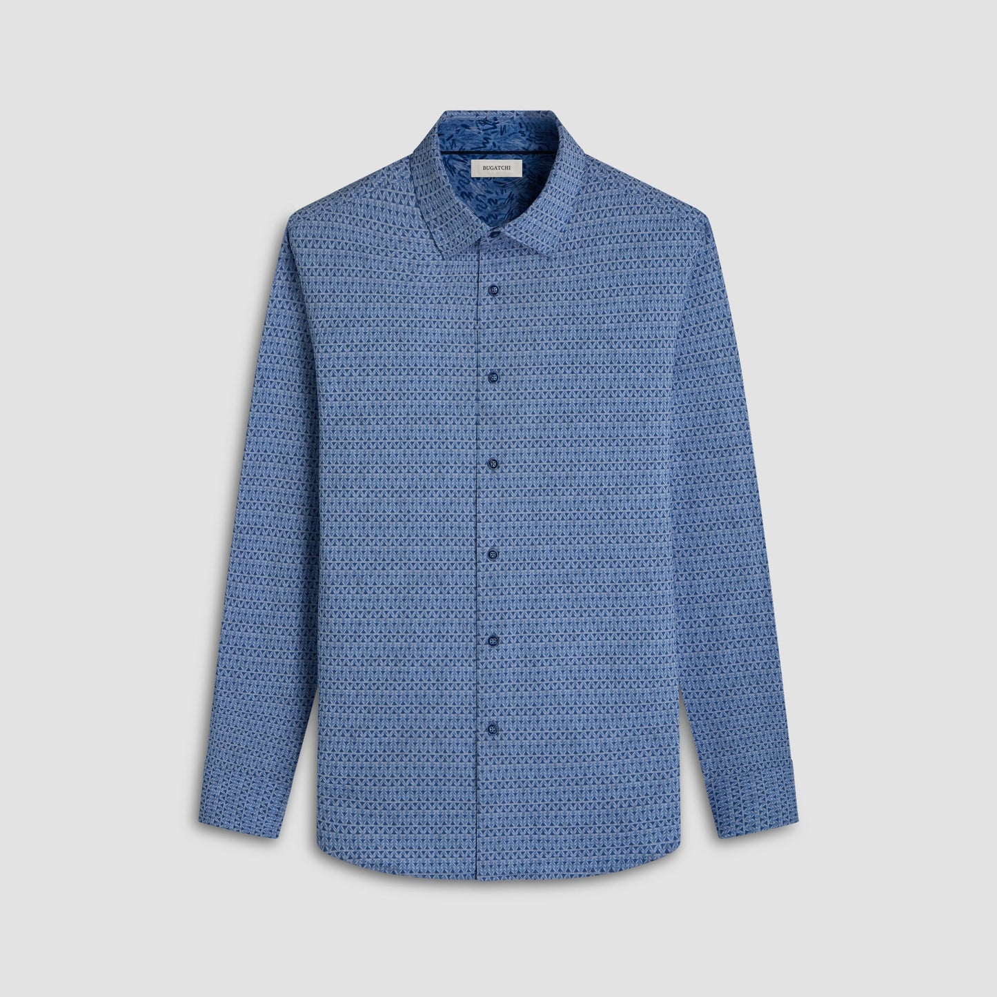 Bugatchi Jimmy Double-Sided Geometric & Abstract OoohCotton® Shirt Classic Blue