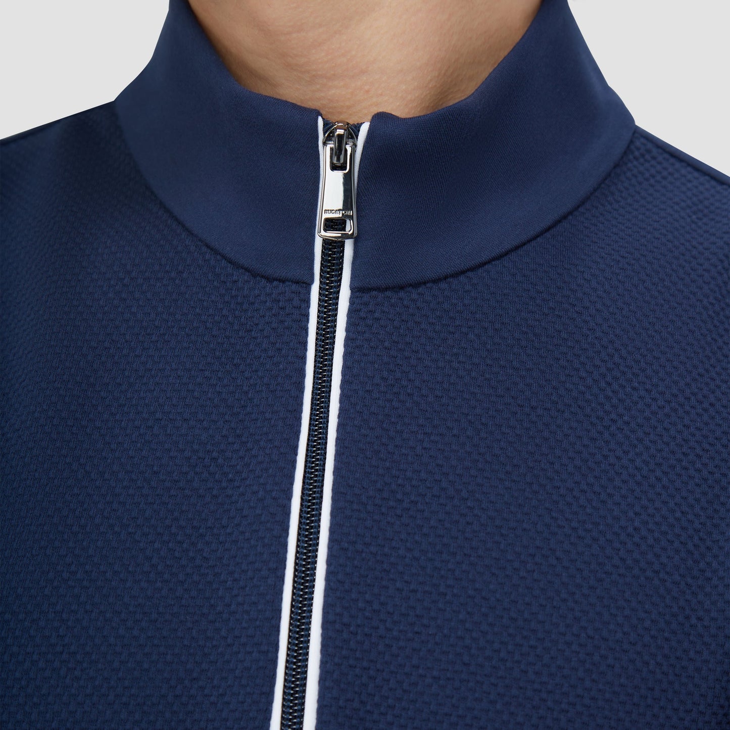 Bugatchi Beehive Quarter-Zip Pullover Navy