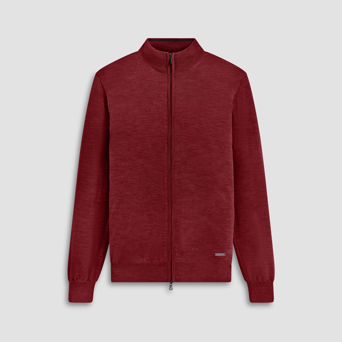 Bugatchi Super Merino™ Mock Neck Full Zip Sweater Burgundy