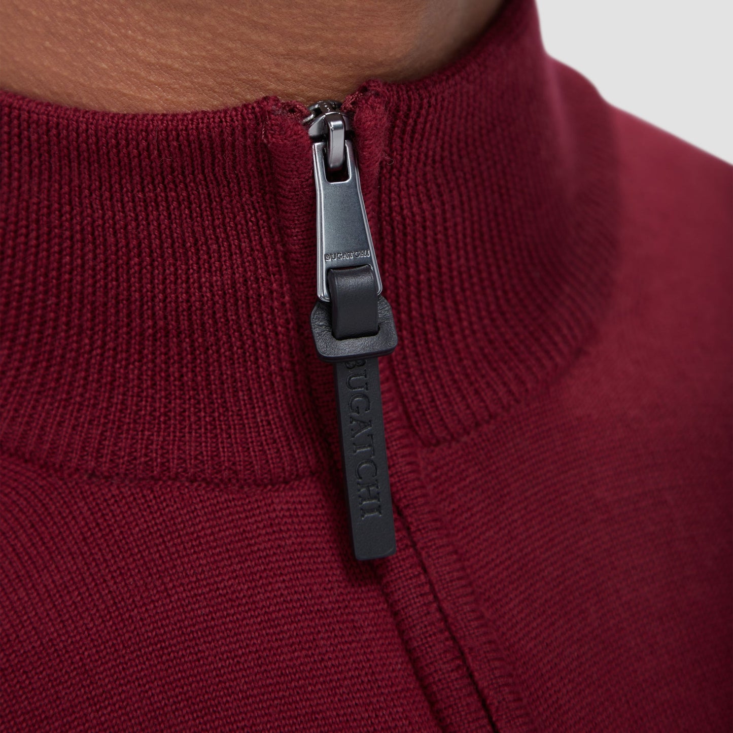 Bugatchi Spencer Quarter-Zip Super Merino™ Sweater Burgundy