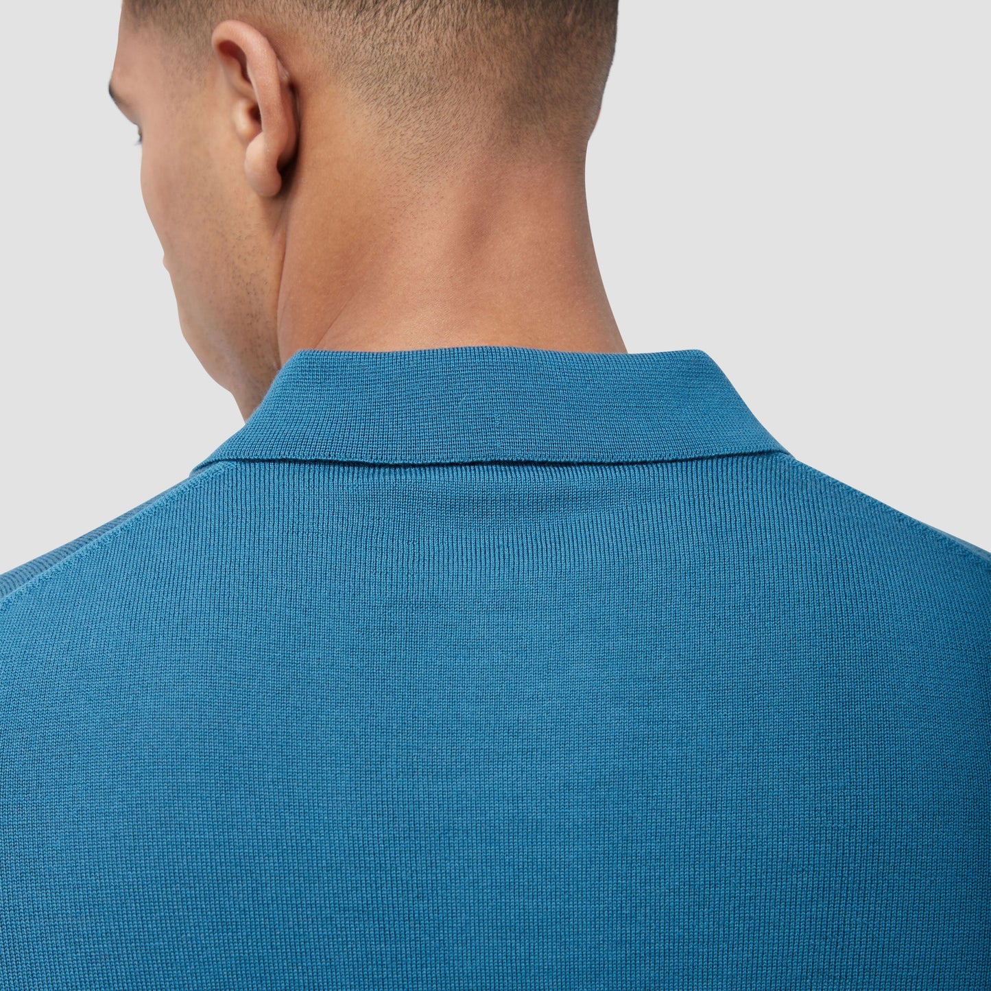 Bugatchi Super Merino™ Solid Polo Sweater Teal
