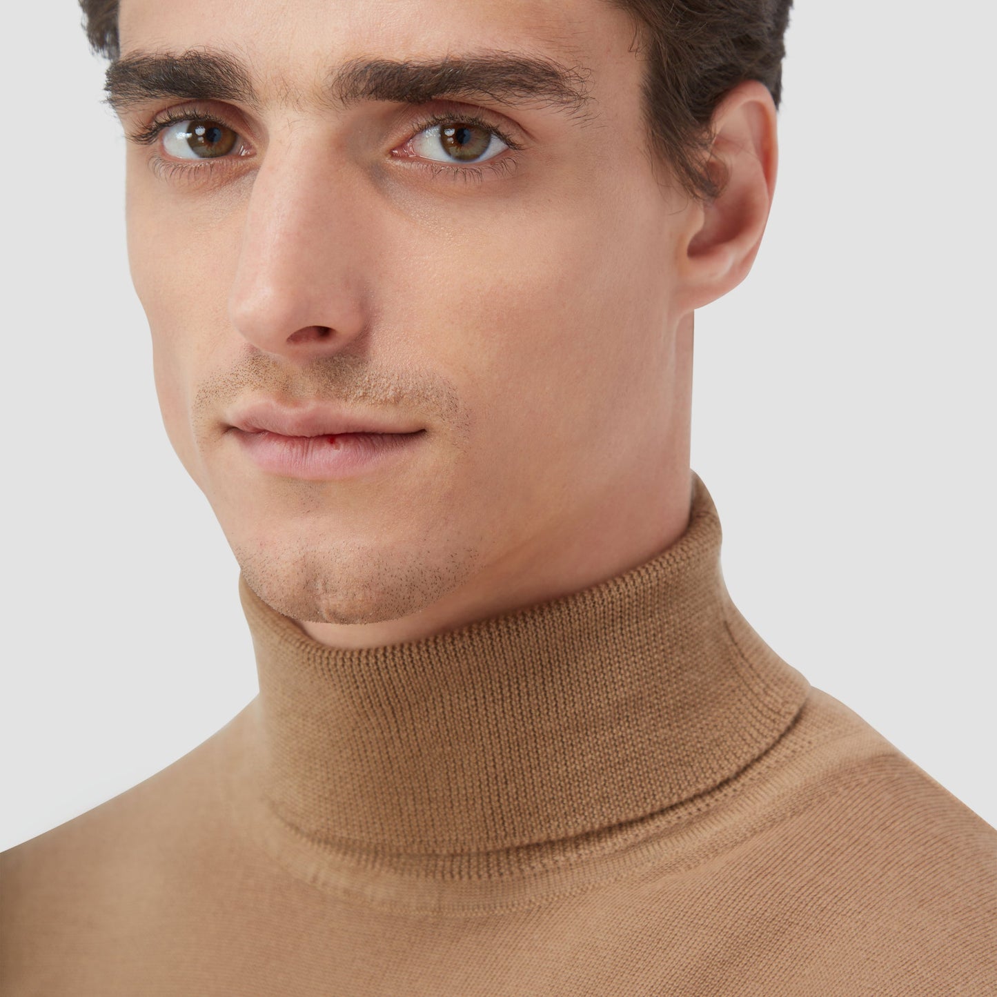 Bugatchi Sawyer Turtleneck Super Merino™ Sweater Camel