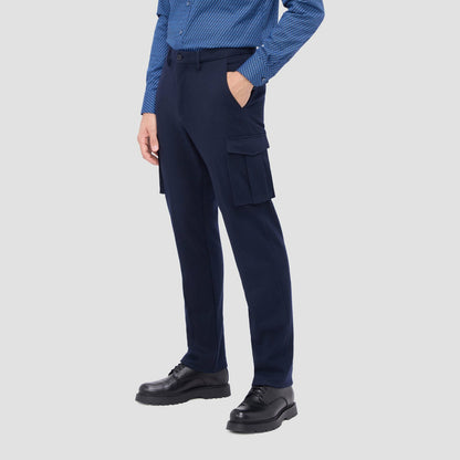 Bugatchi Wool Blend Knit Cargo Pants Navy