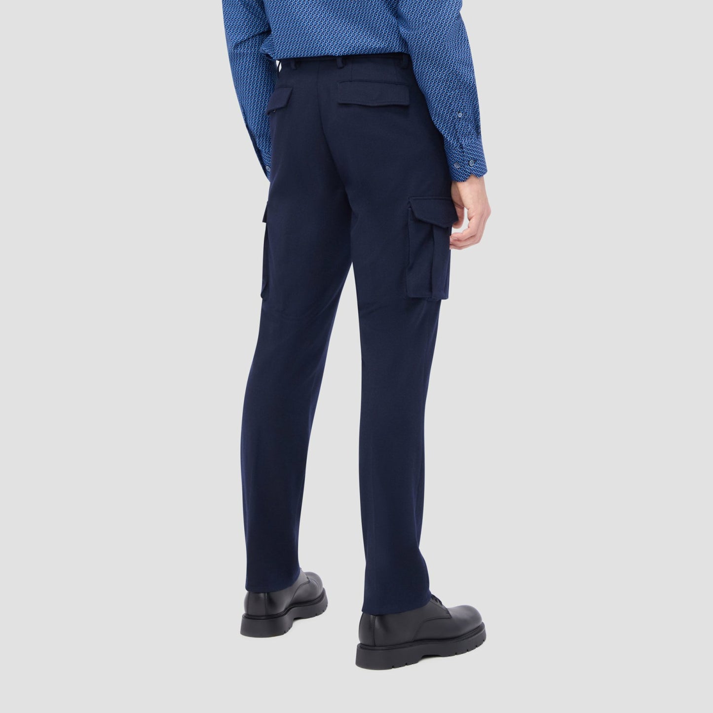 Bugatchi Wool Blend Knit Cargo Pants Navy