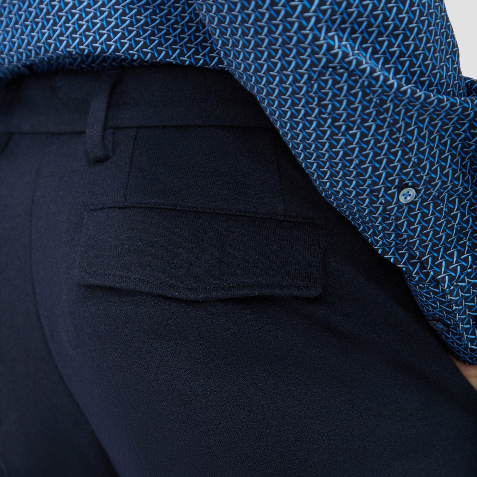 Bugatchi Wool Blend Knit Cargo Pants Navy