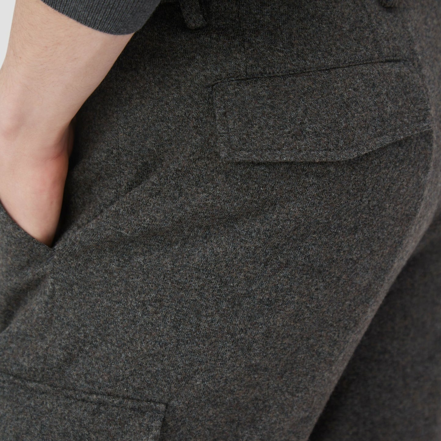 Bugatchi Wool Blend Knit Cargo Pants Zinc