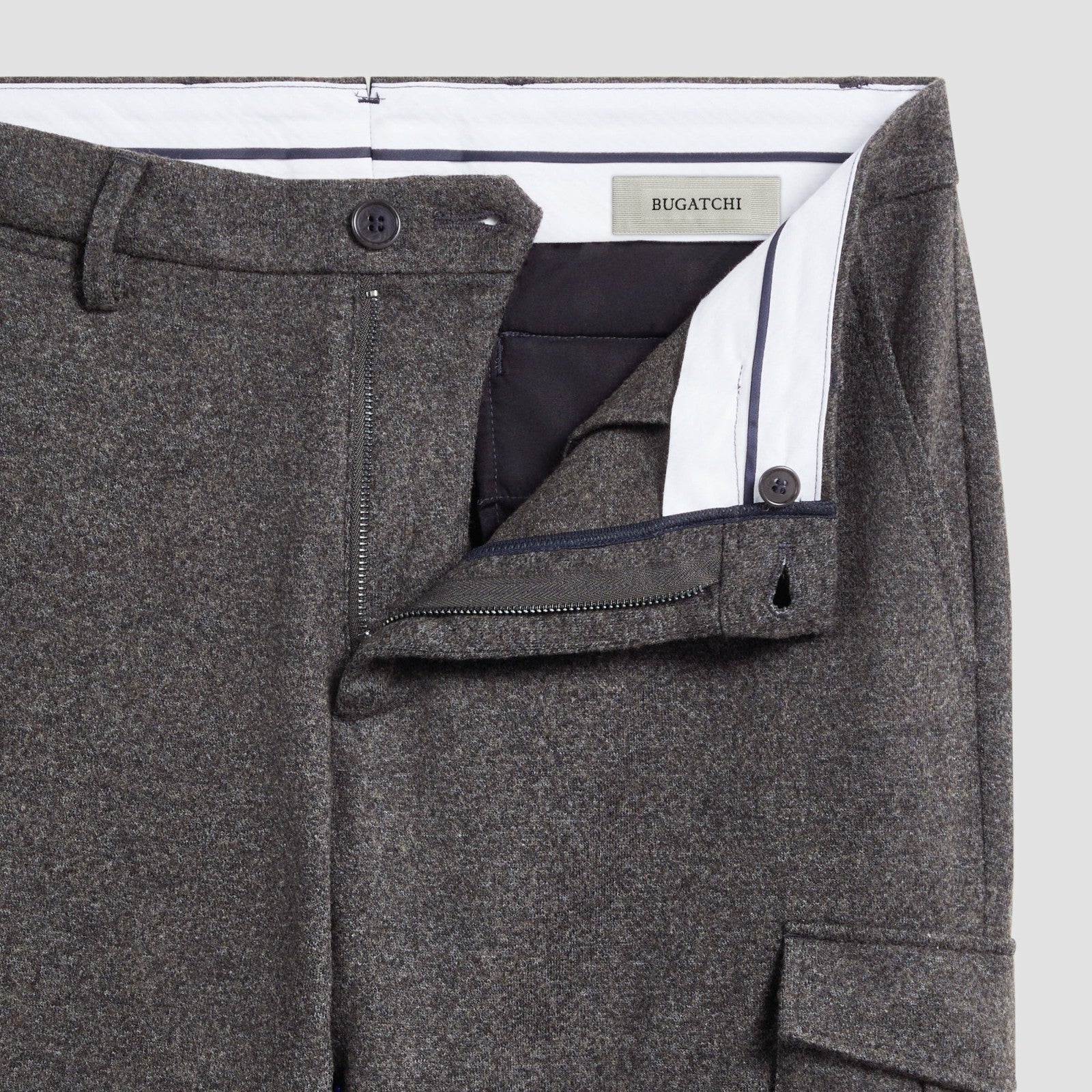 Bugatchi Wool Blend Knit Cargo Pants Zinc