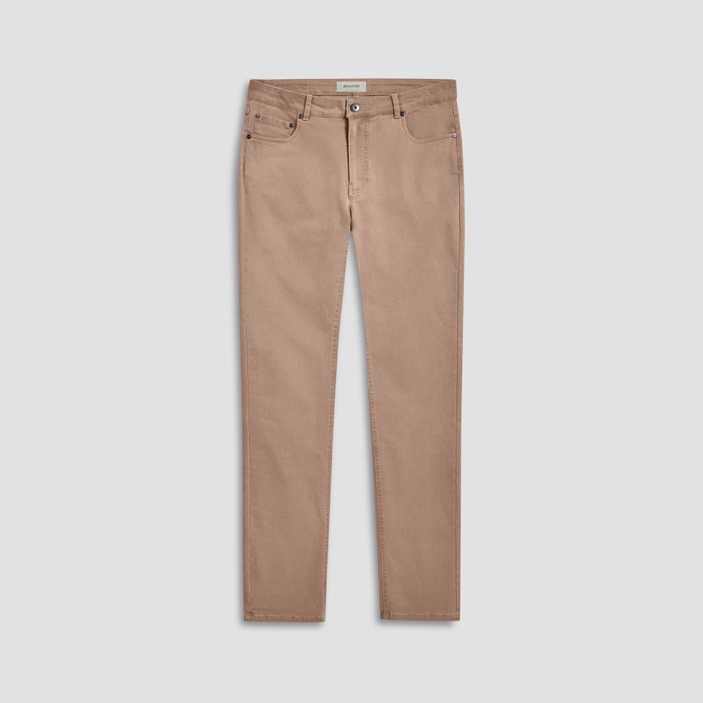 Bugatchi Preston Micro Basketweave Printed Five-Pocket Pants Caramel