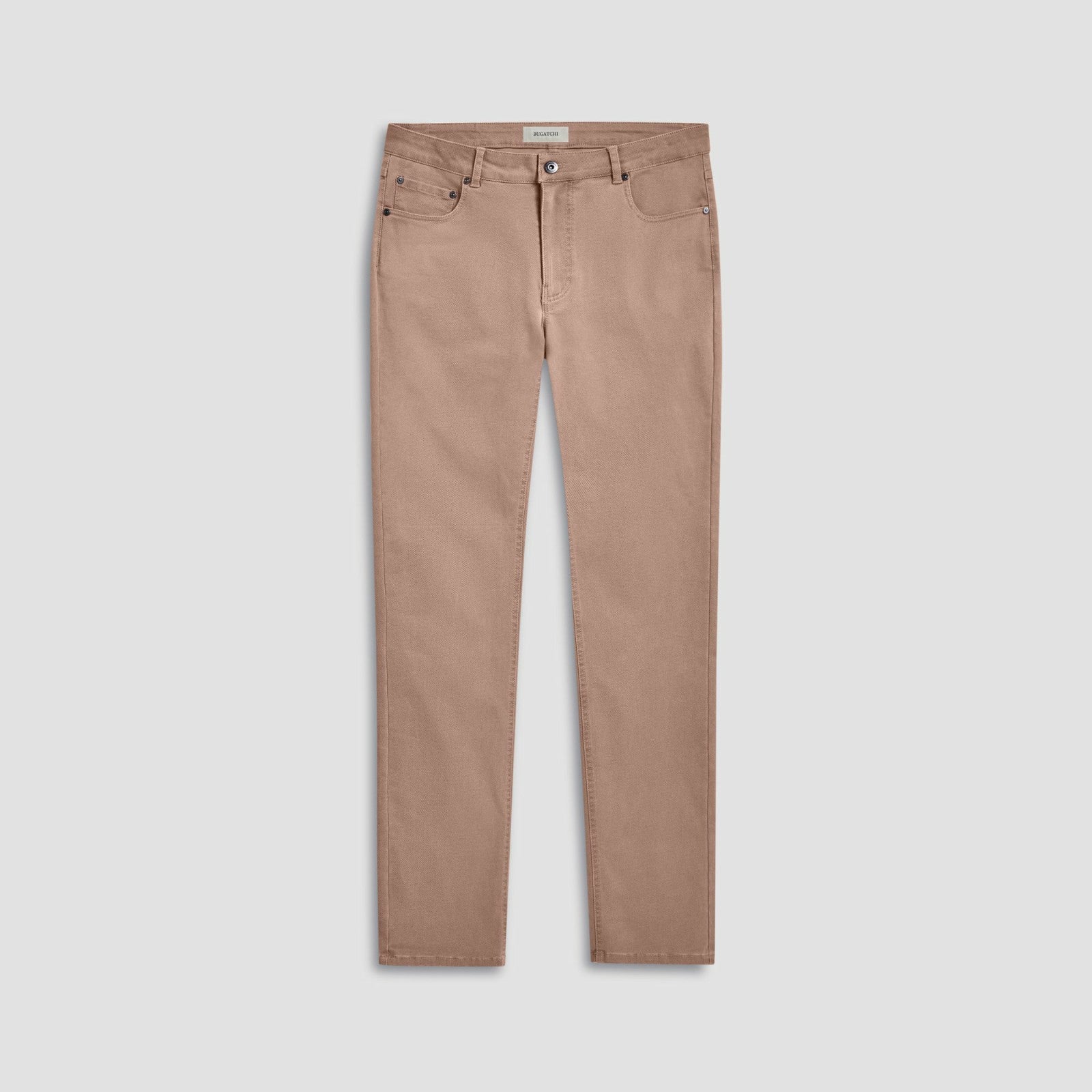 Bugatchi Preston Micro Basketweave Printed Five-Pocket Pants Caramel