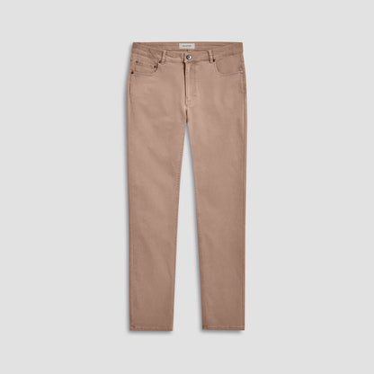 Bugatchi Preston Micro Basketweave Printed Five-Pocket Pants Caramel