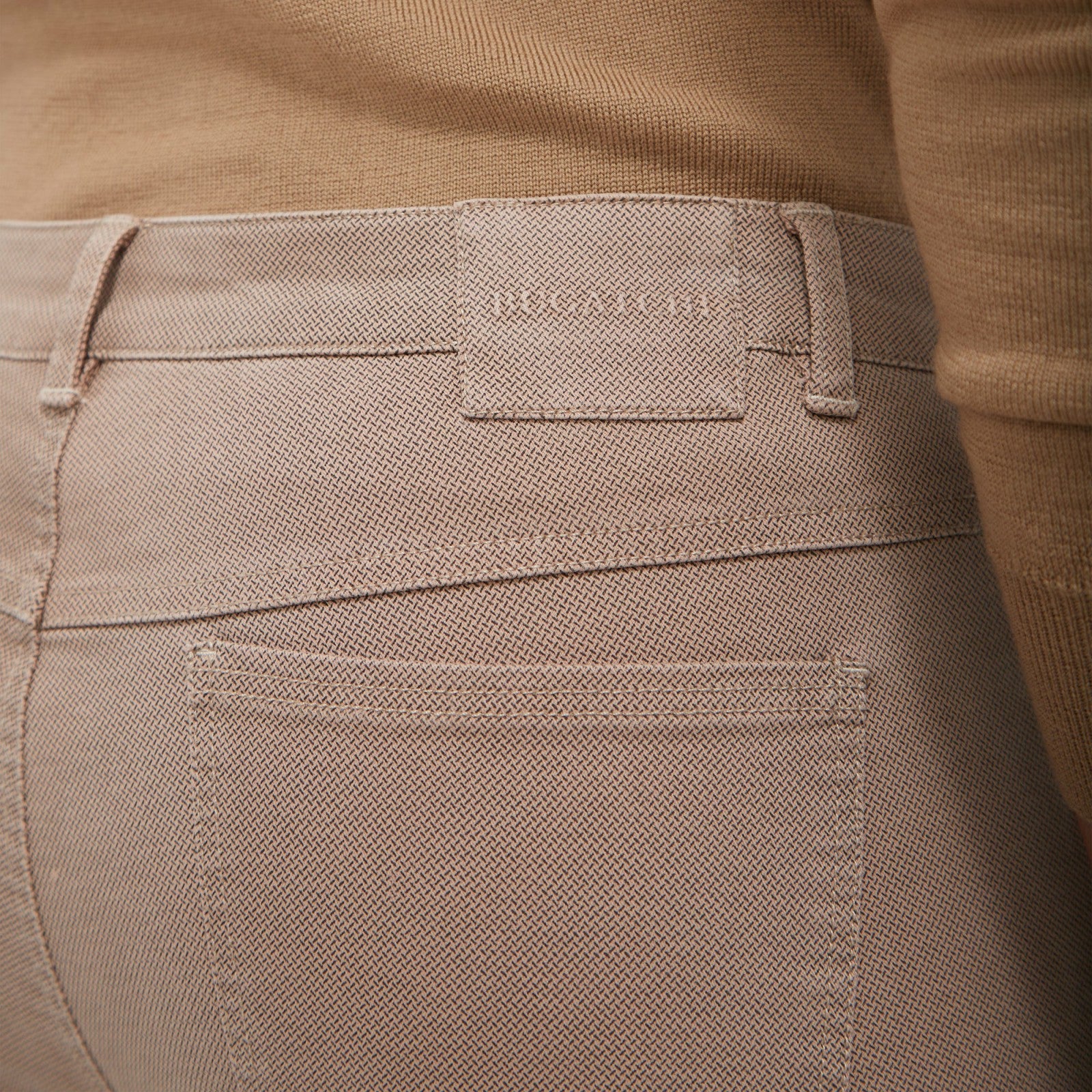 Bugatchi Preston Micro Basketweave Printed Five-Pocket Pants Caramel