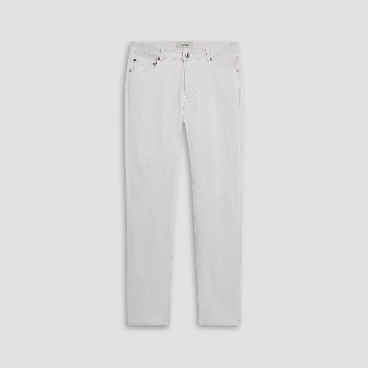 Bugatchi Preston Micro Basketweave Printed Five-Pocket Pants Stone