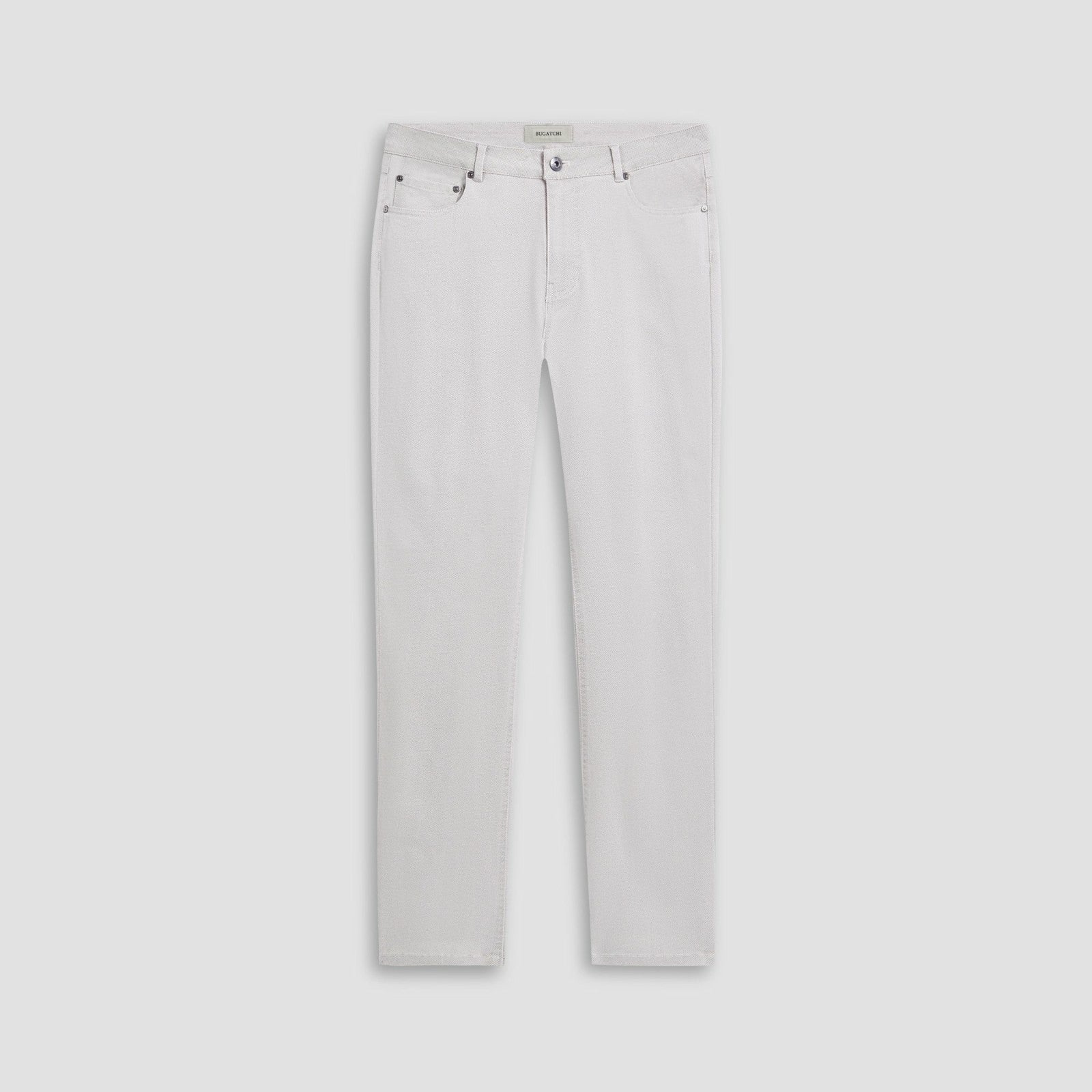 Bugatchi Preston Micro Basketweave Printed Five-Pocket Pants Stone
