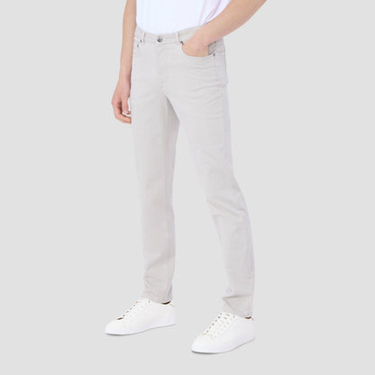 Bugatchi Preston Micro Basketweave Printed Five-Pocket Pants Stone