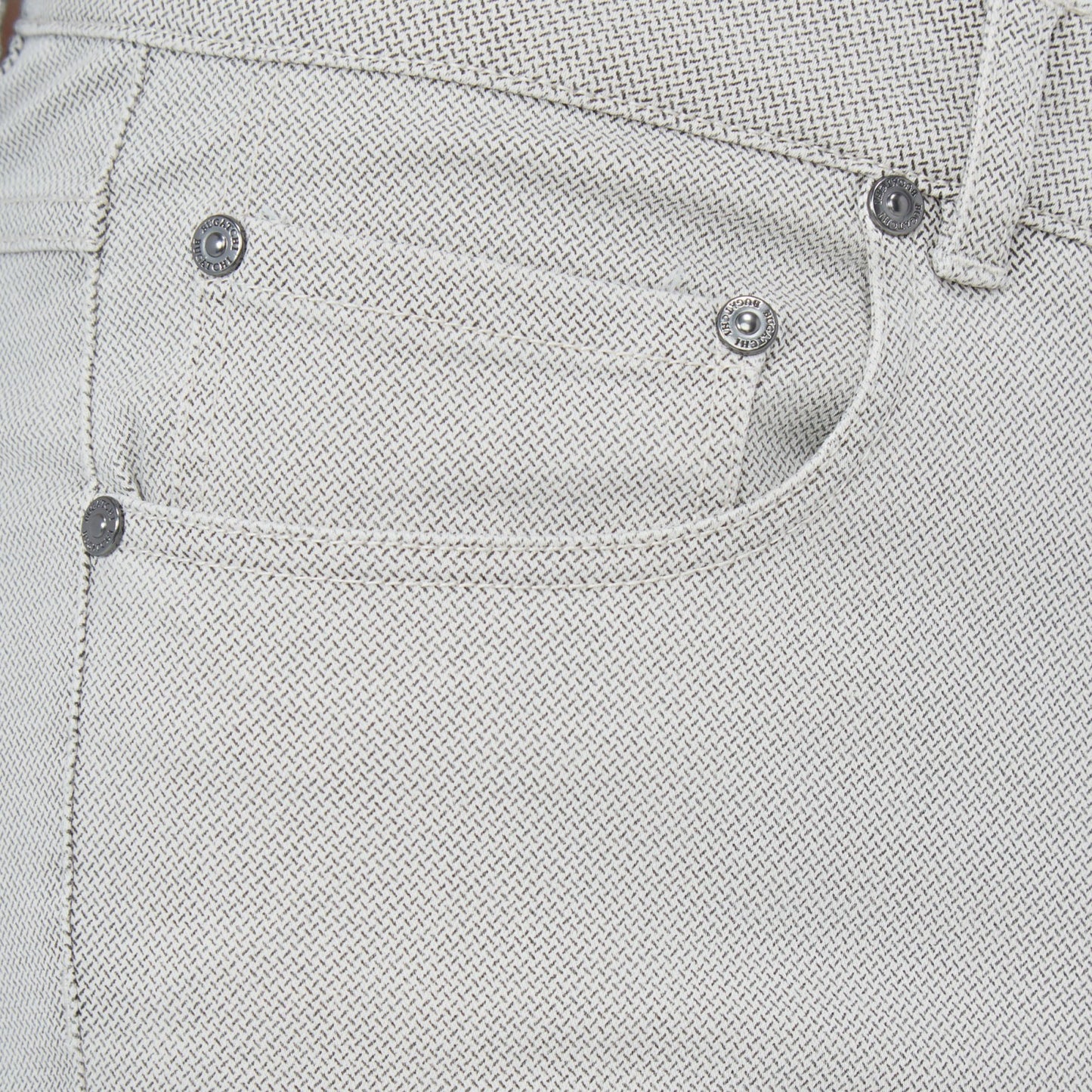 Bugatchi Preston Micro Basketweave Printed Five-Pocket Pants Stone