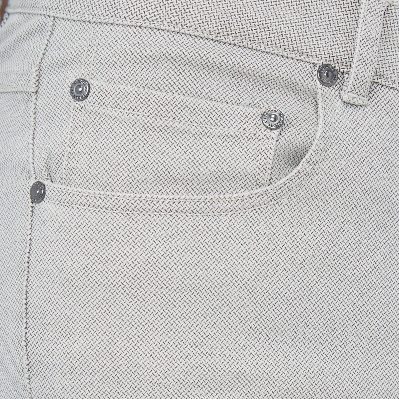 Bugatchi Preston Micro Basketweave Printed Five-Pocket Pants Stone
