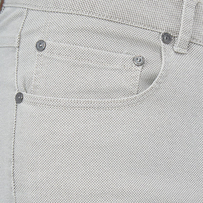 Bugatchi Preston Micro Basketweave Printed Five-Pocket Pants Stone