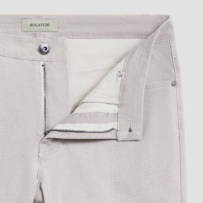 Bugatchi Preston Micro Basketweave Printed Five-Pocket Pants Stone
